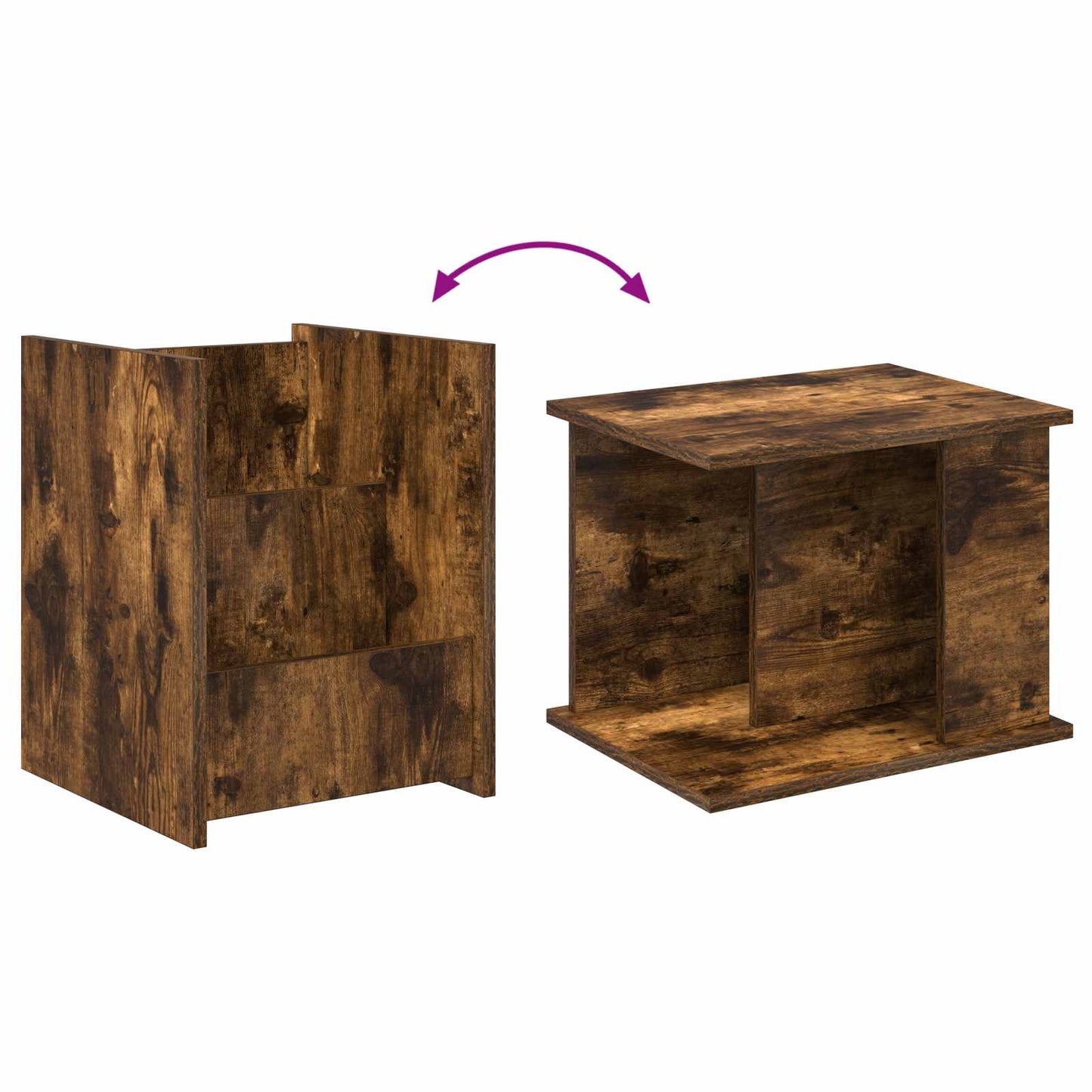 vidaXL Ράφι Περιοδικών με ράφι Καπνιστό Δρύς 35 x 35 x 45 εκ