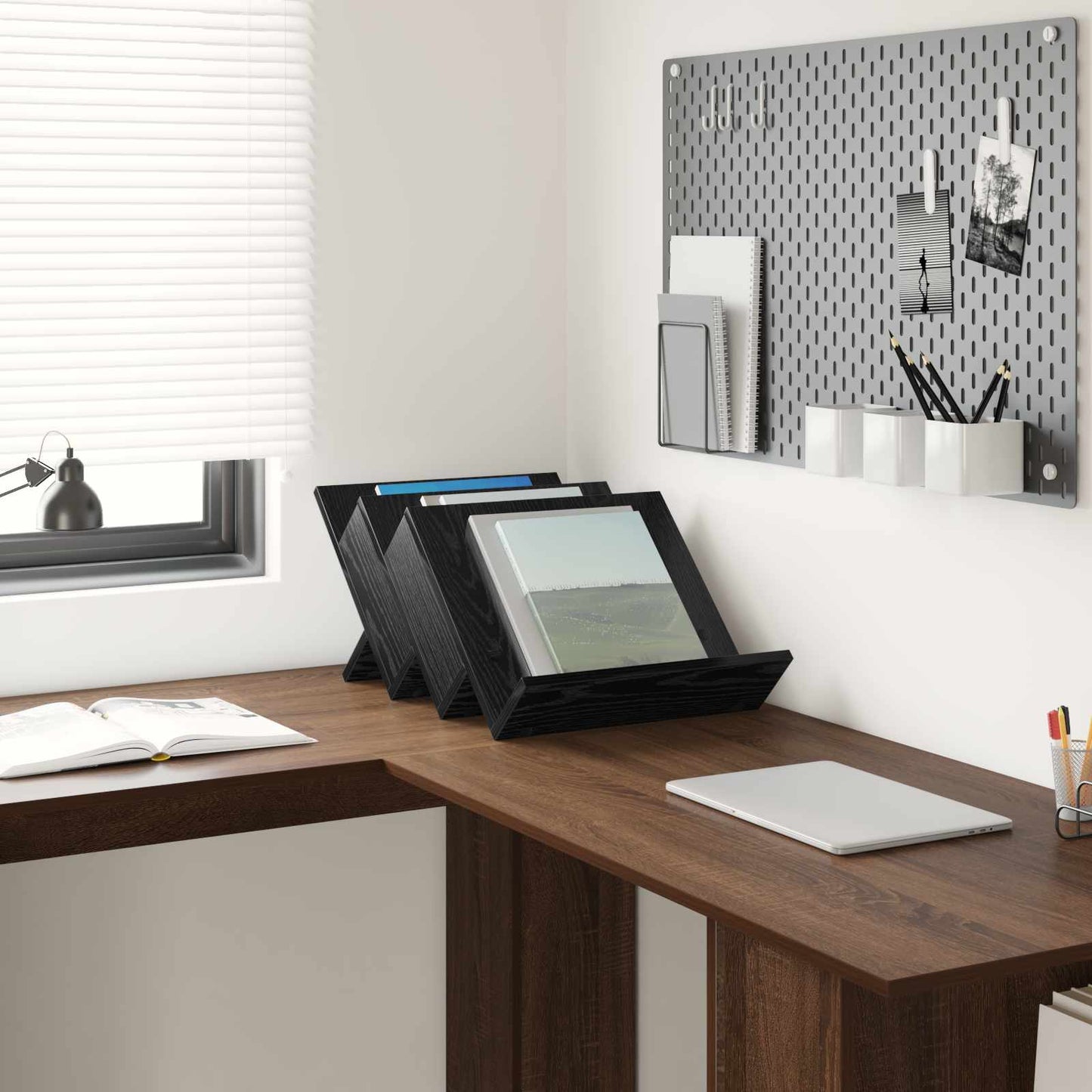 vidaXL Ράφι Περιοδικών Μαύρη Οξυά 53 x 40 x 28.5 εκ Επεξεργασμένο ξύλο