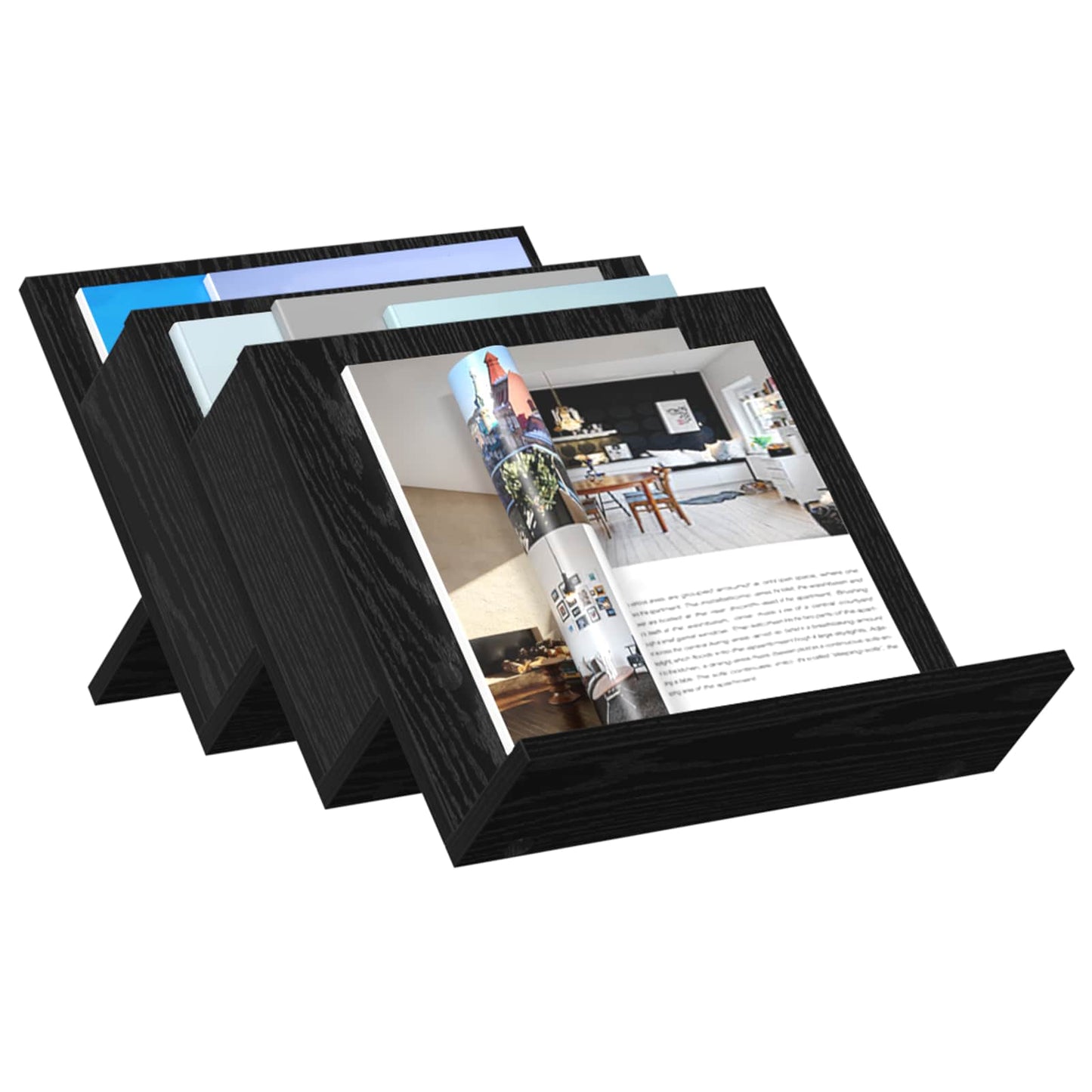 vidaXL Ράφι Περιοδικών Μαύρη Οξυά 53 x 40 x 28.5 εκ Επεξεργασμένο ξύλο