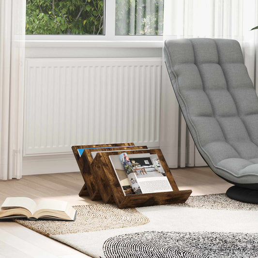 vidaXL Ράφι Περιοδικών με ράφι Καπνιστό Δρύς 53 x 40 x 28.5 εκ