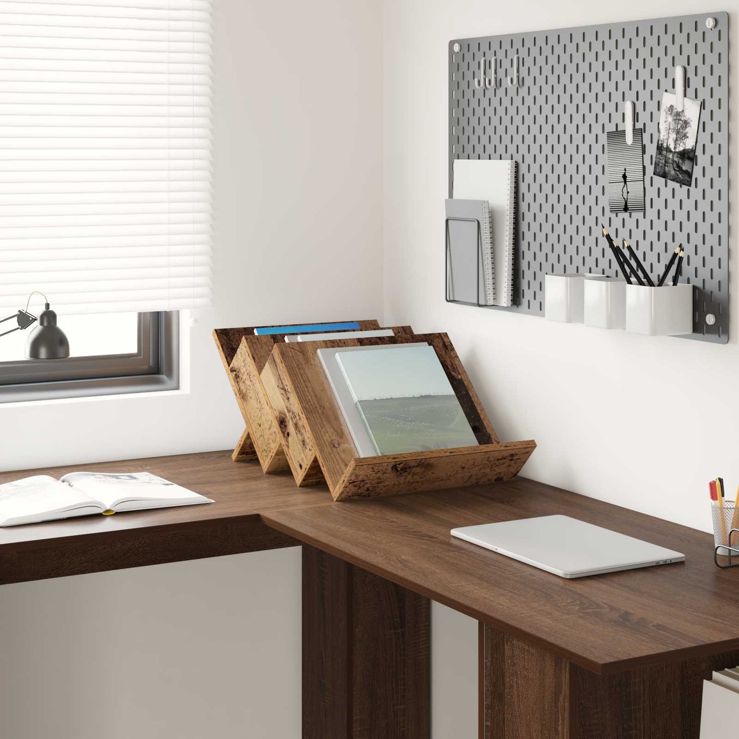 vidaXL Ράφι Περιοδικών Παλιό ξύλο 53 x 40 x 28.5 εκ Επεξεργασμένο ξύλο