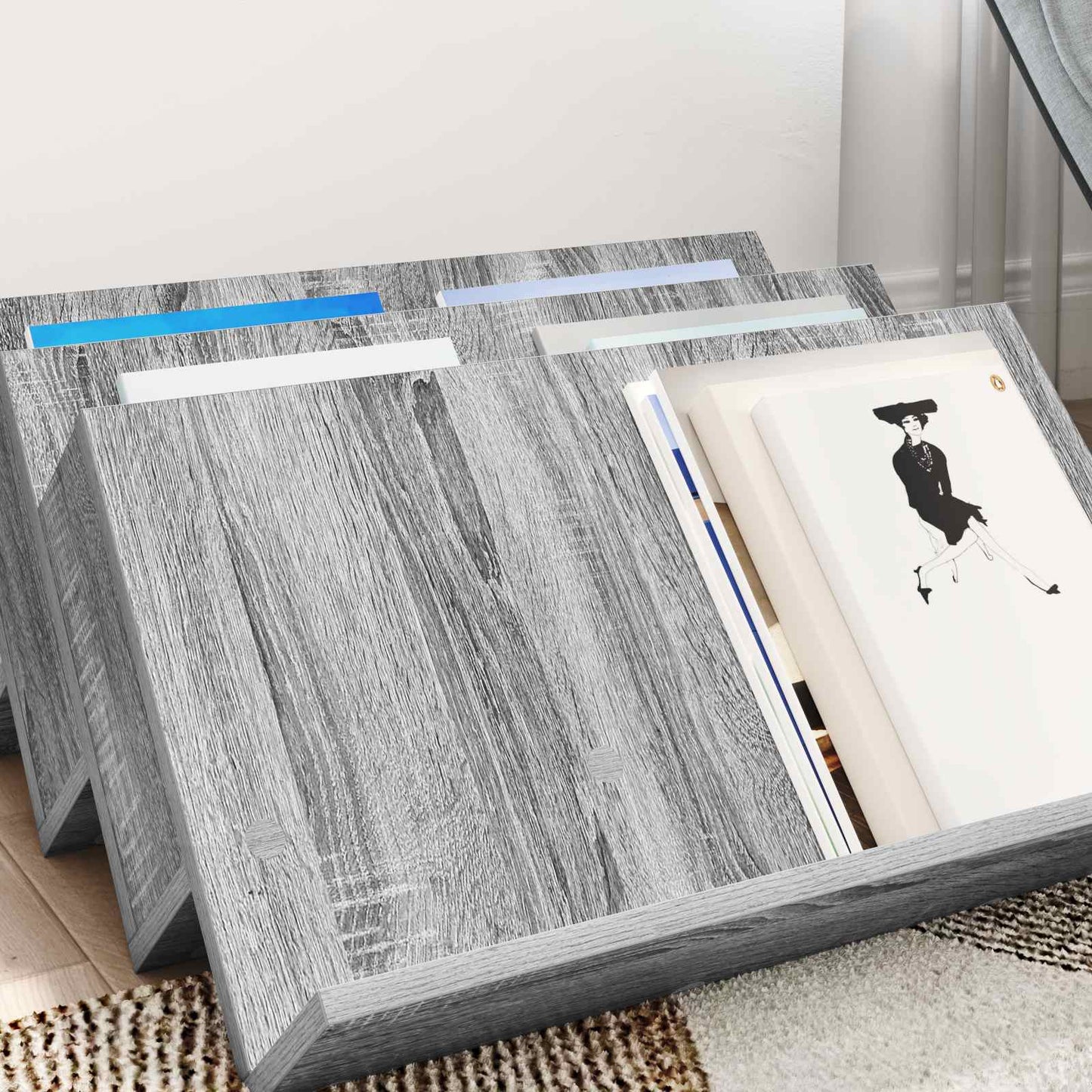 vidaXL Ράφι Περιοδικών με ράφι Γκρίζο Σονομα 65 x 53 x 28,5 εκ