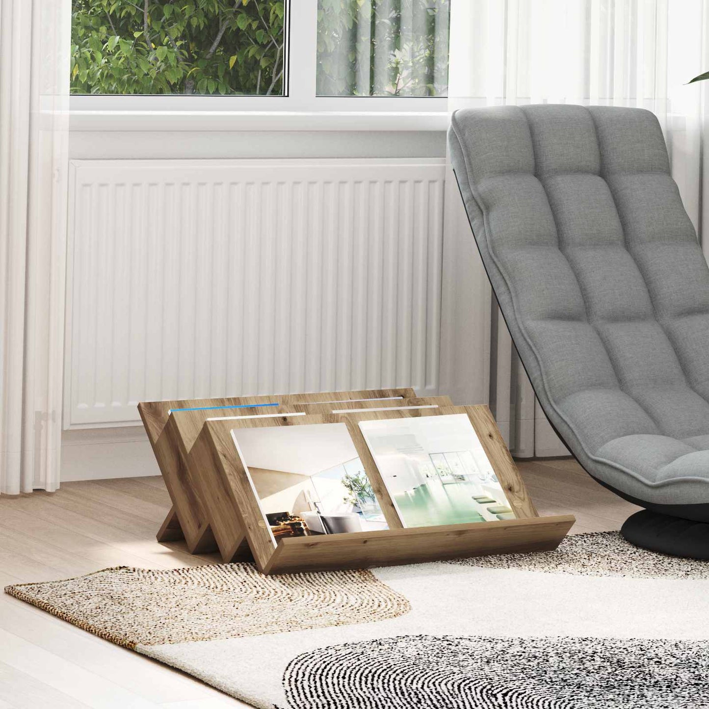 vidaXL Ράφι Περιοδικών με ράφι Artisan Oak 65 x 53 x 28,5 εκ