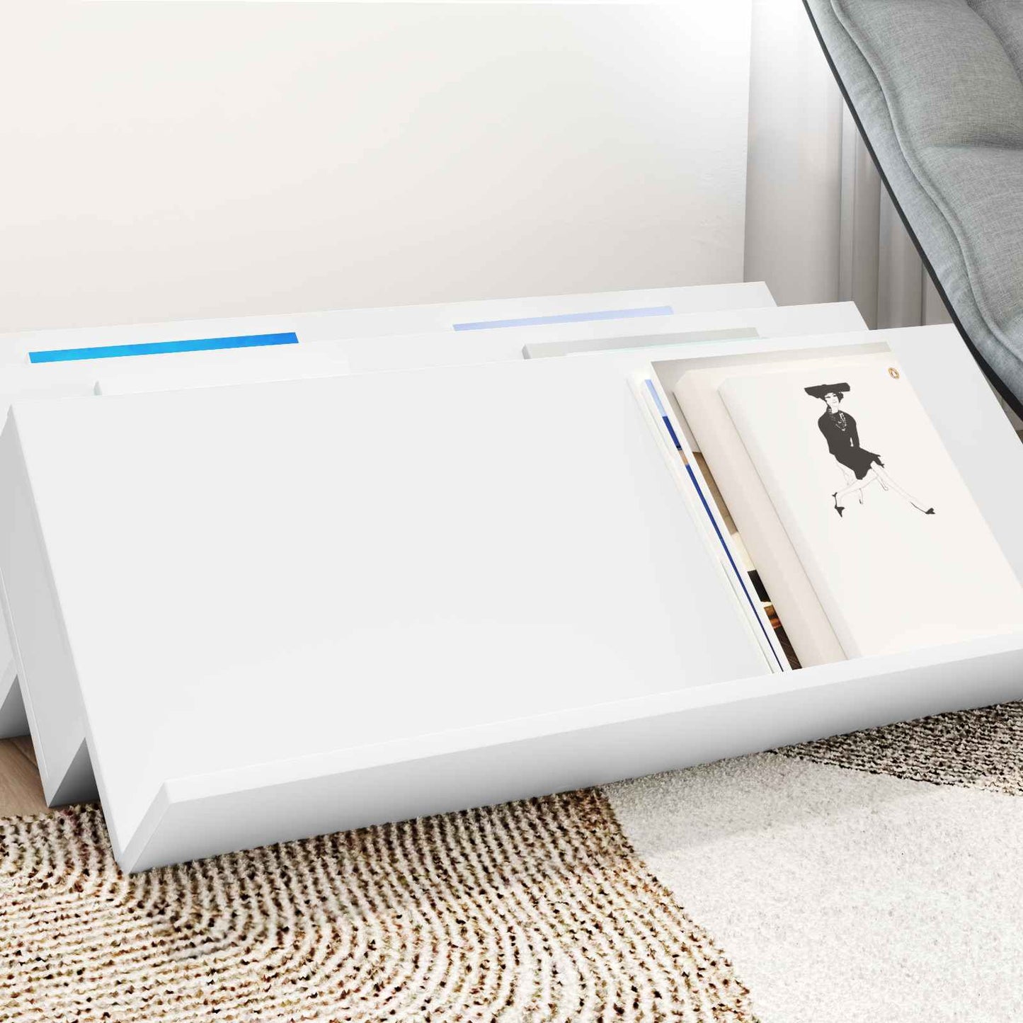 vidaXL Ράφι Περιοδικών Λευκό 90 x 53 x 28,5 εκ Επεξεργασμένο ξύλο