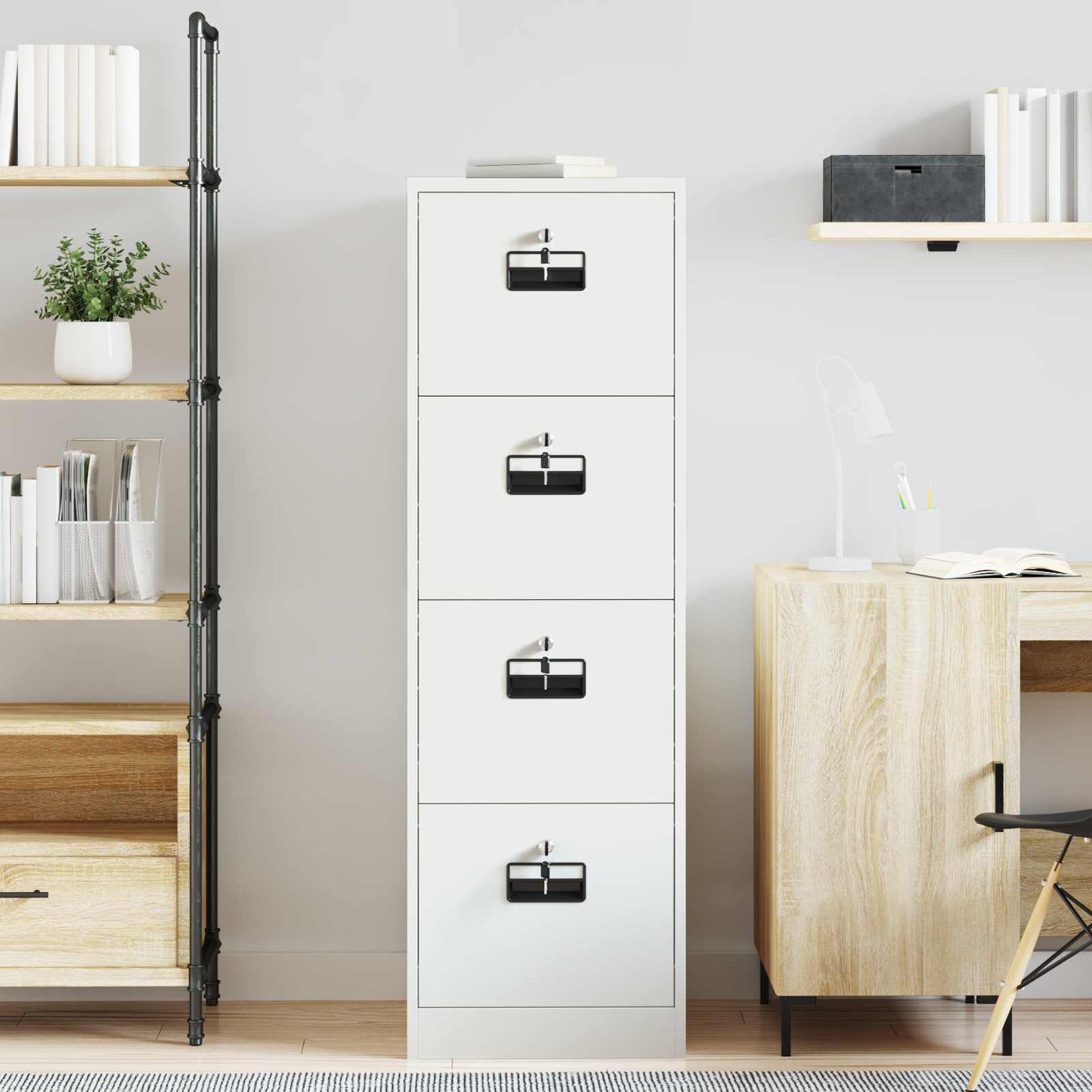 vidaXL Ντουλάπα Αρχείων με συρτάρι 2 pcs Λευκό 44 x 50 x 106.5 εκ