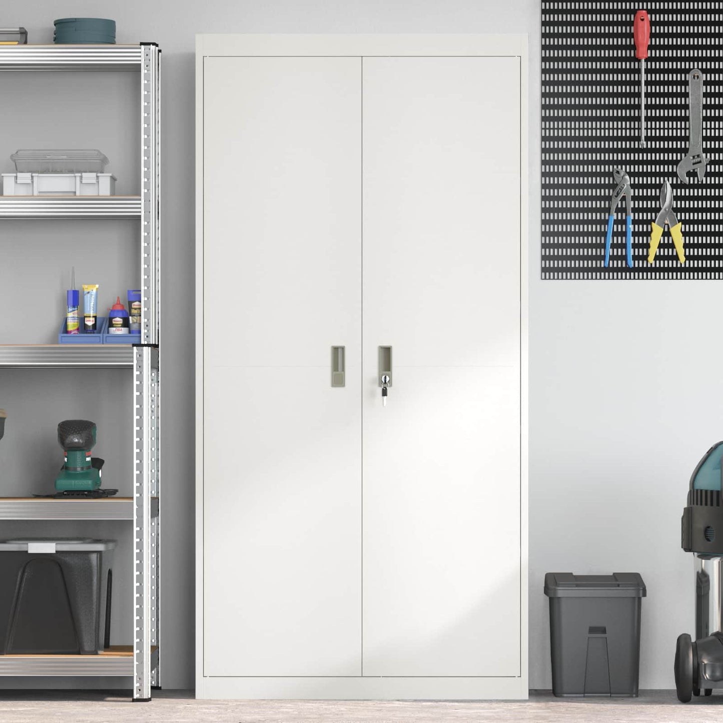 vidaXL Ντουλάπι αποθήκευσης με αποθήκευση 2 pcs Λευκό 90 x 40 x 180 cm