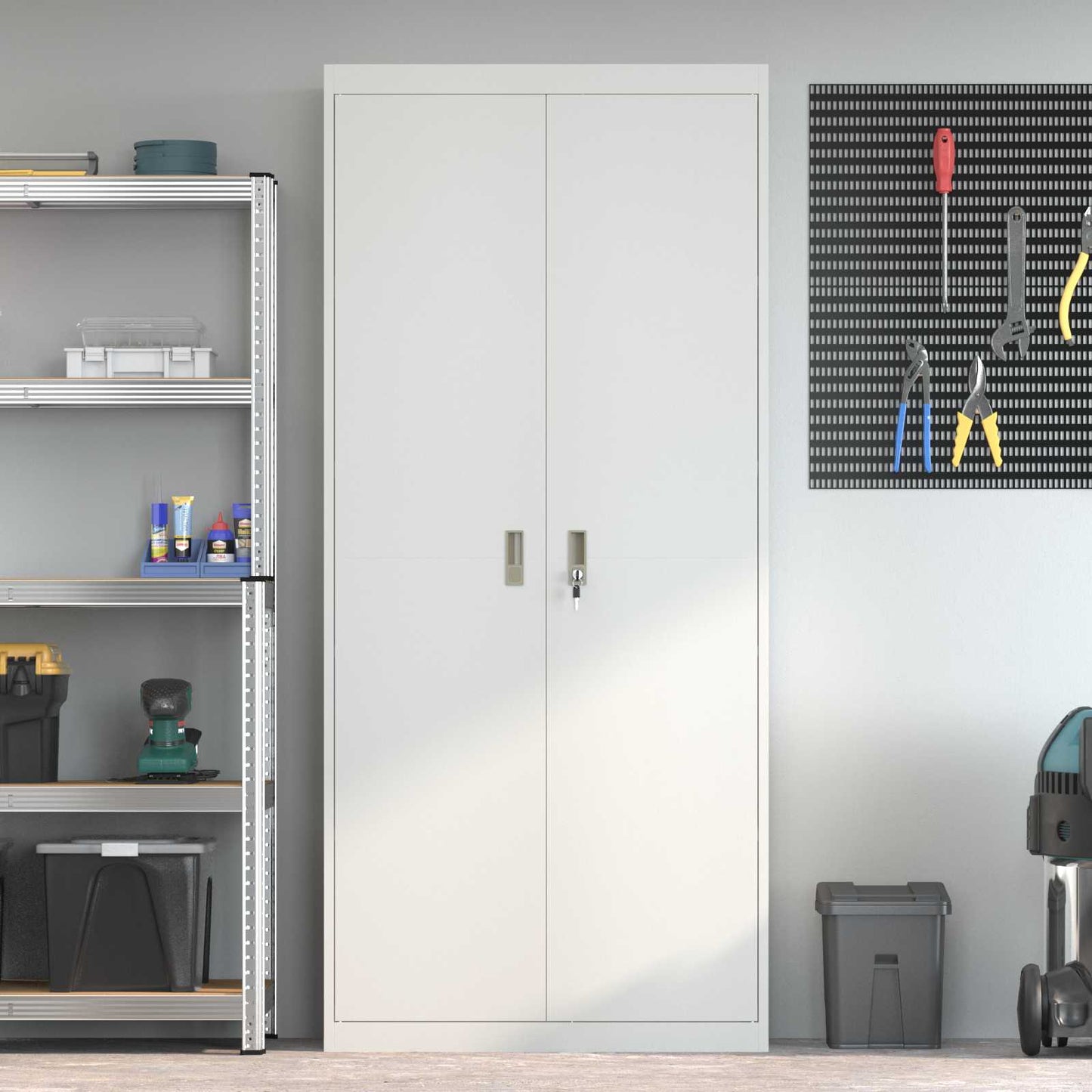 vidaXL Ντουλάπι αποθήκευσης με αποθήκευση 2 pcs Λευκό 90 x 40 x 200 εκ