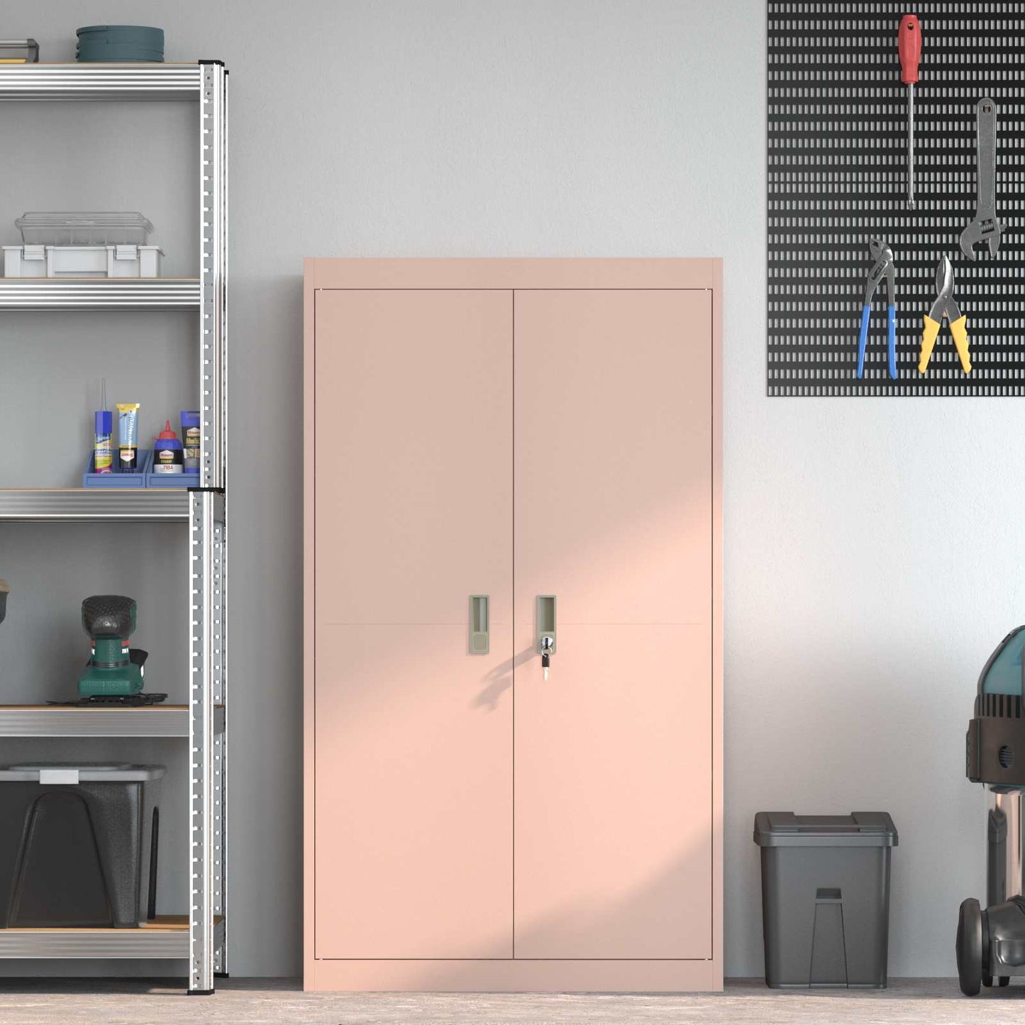 vidaXL Ντουλάπι αποθήκευσης με αποθήκευση 2 pcs Ροζ 80 x 40 x 140 εκ