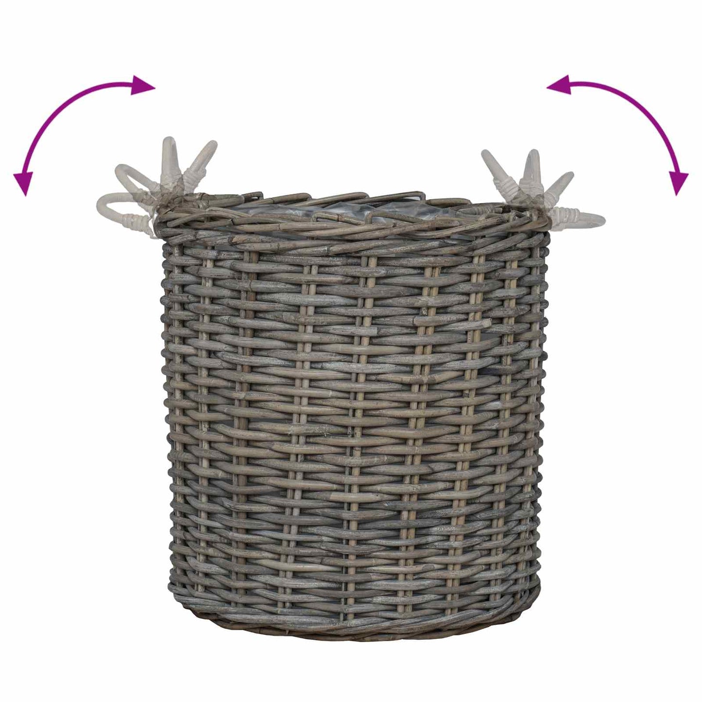vidaXL Καλάθι Φυτών με αποθήκευση 2 pcs Γκρι Λάκακ Ράττανα