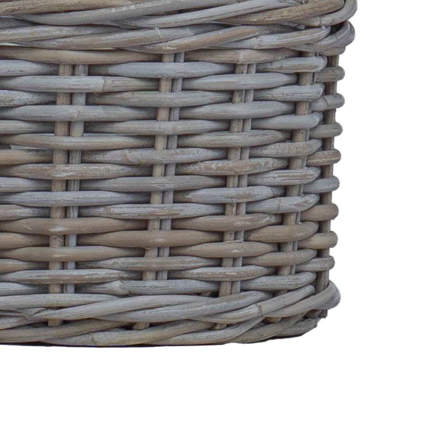 vidaXL Καλάθι Γλάστρας με αποθήκευση 2 pcs Γκρι Ρατάν Κούμπου