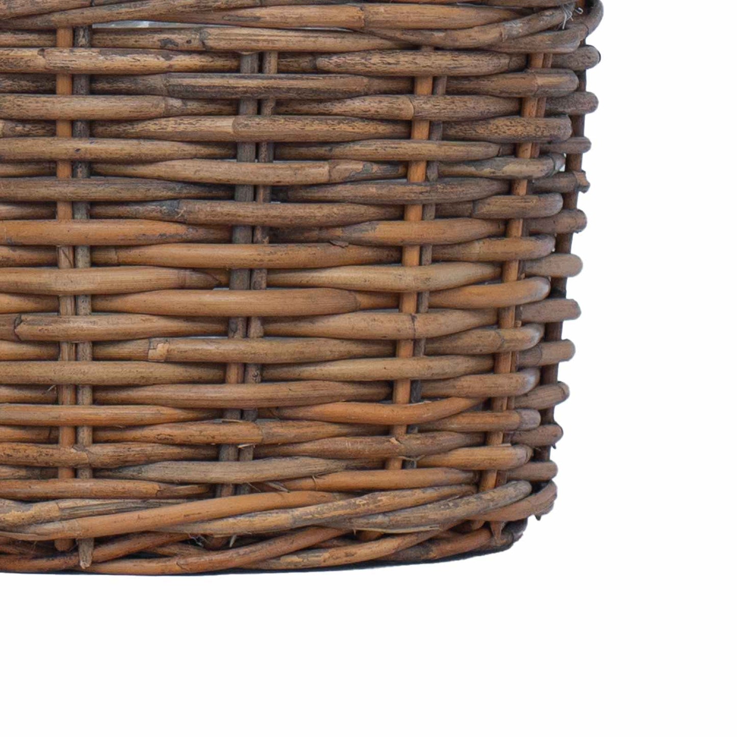 vidaXL Καλάθι Γλάστρας με αποθήκευση 2 pcs Καφέ Ρατάν Κούμπου