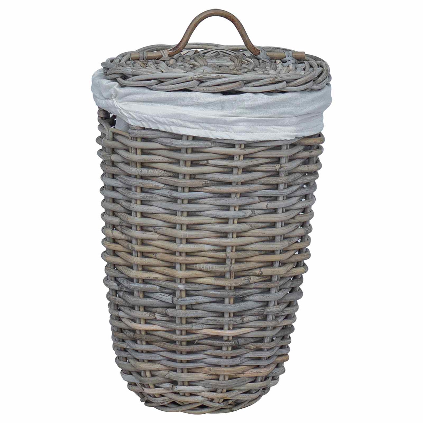 vidaXL Καλάθι Ρούχων με Καπάκι 2 pcs Γκρίζο Kubu Ρατάν Κούμπου
