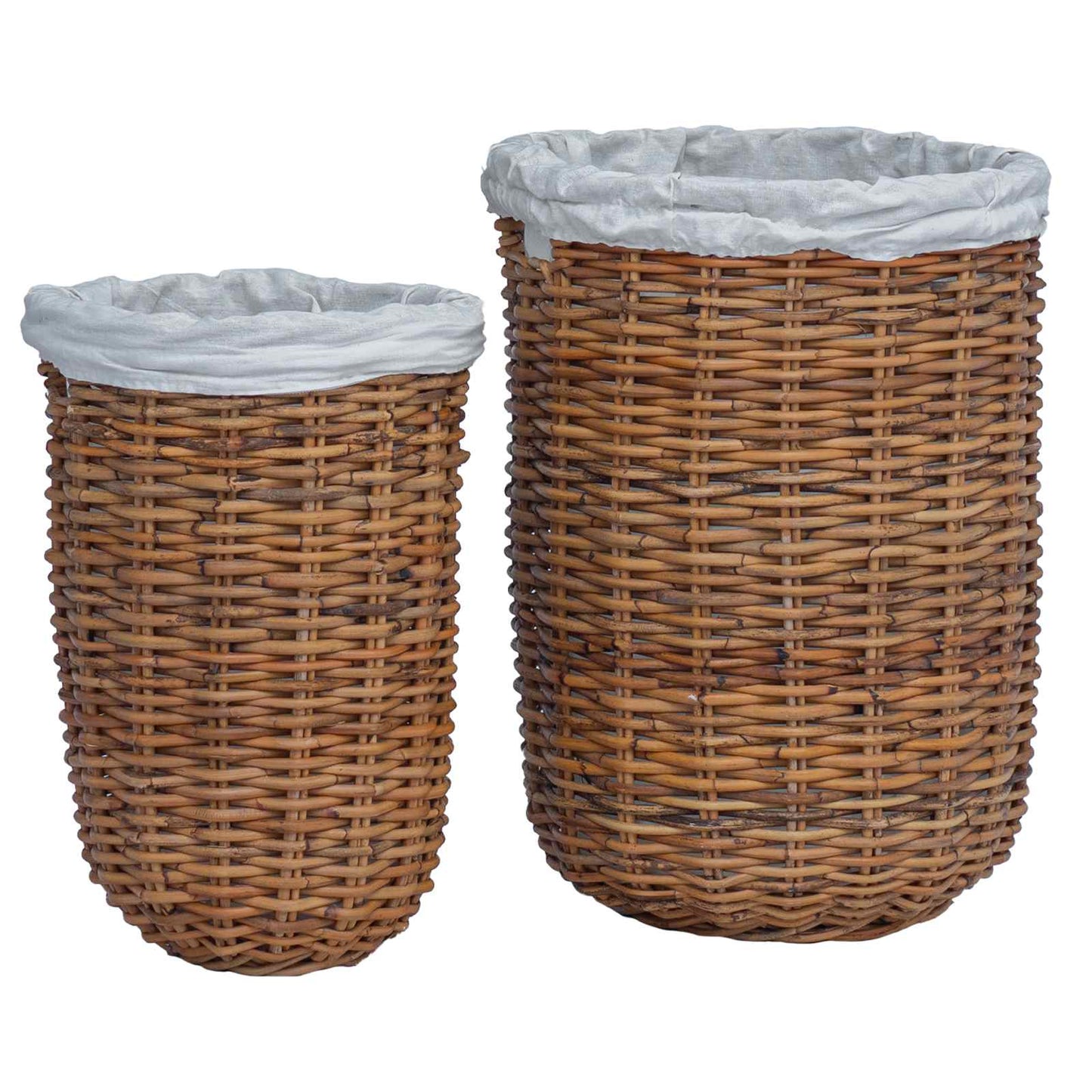 vidaXL Καλάθι Πλυντηρίου 2 pcs Καφέ Ρατάν Κούμπου