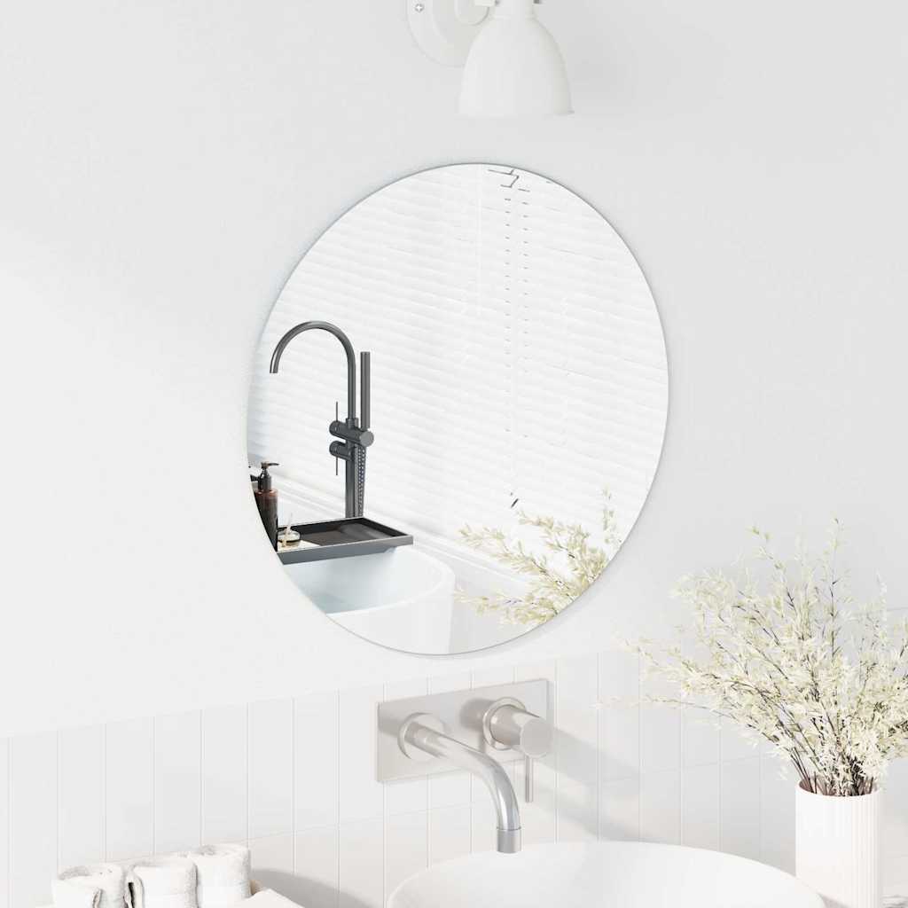 vidaXL Καθρέφτης τοίχου Γύρος Ø 50 cm σκληρυμένο γυαλί