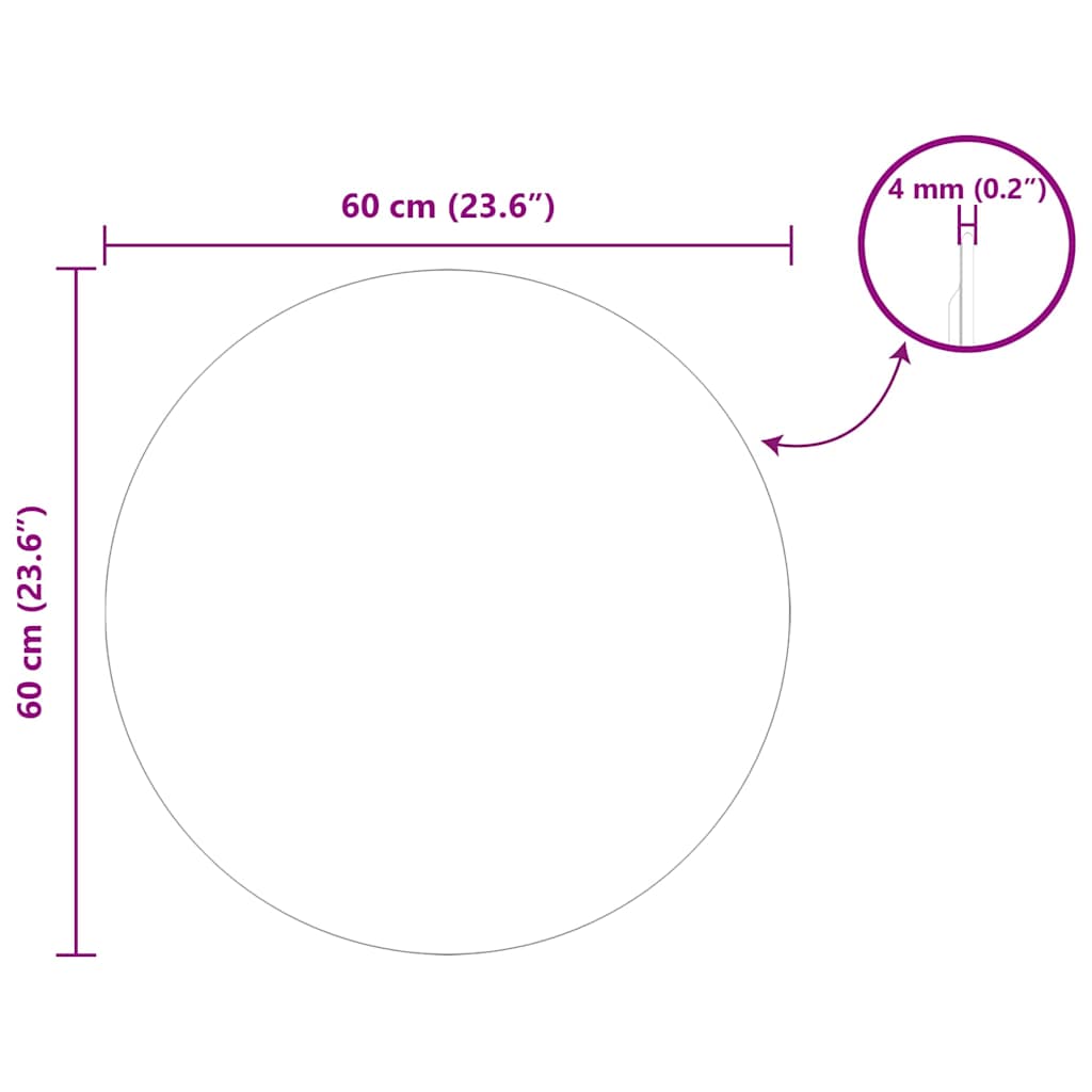 vidaXL Καθρέφτης τοίχου Γύρος Ø 60 cm σκληρυμένο γυαλί