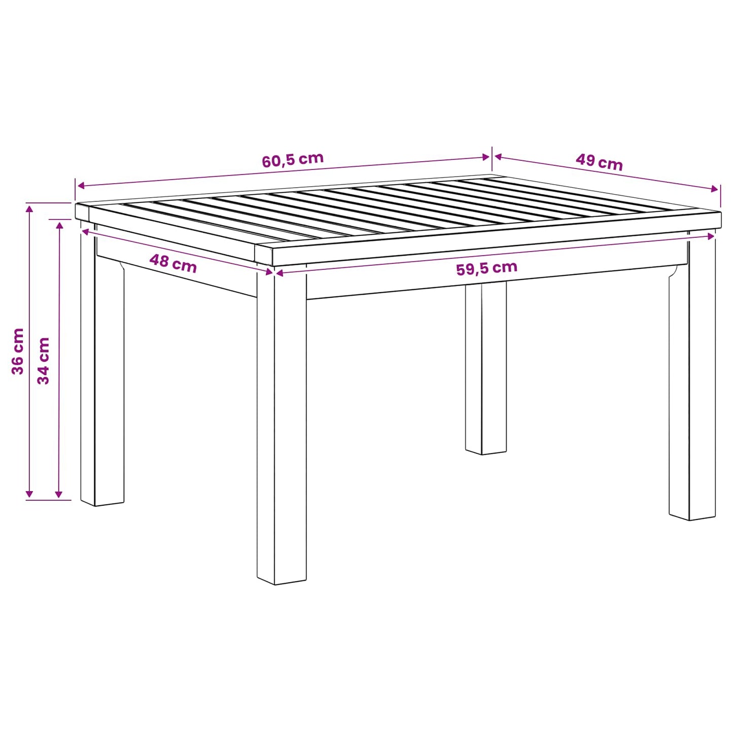 vidaXL Τραπεζάκι σαλονιού Φυσικό 50 x 60,5 x 36 εκ.