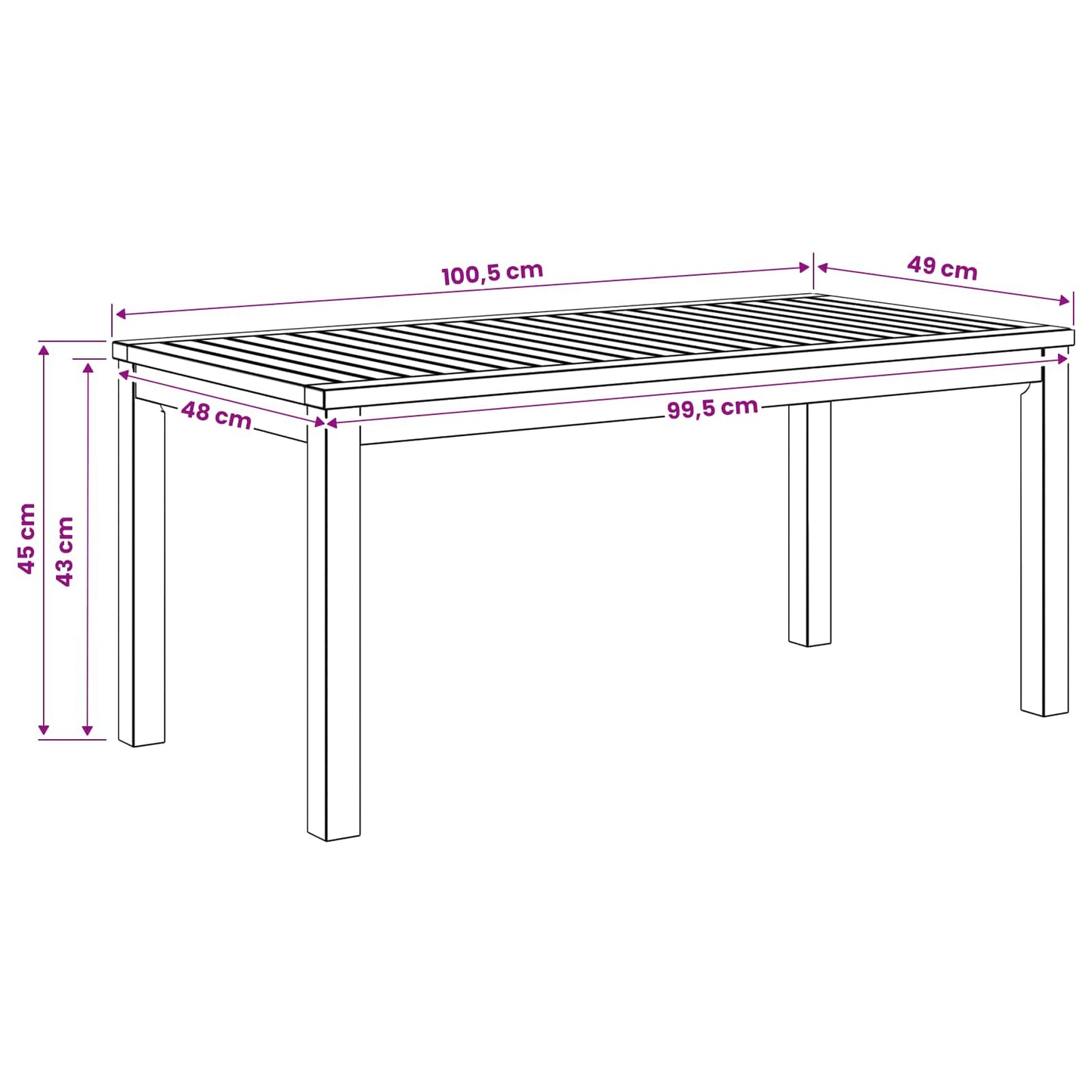 vidaXL Τραπεζάκι σαλονιού Φυσικό 50 x 100,5 x 45 εκ.