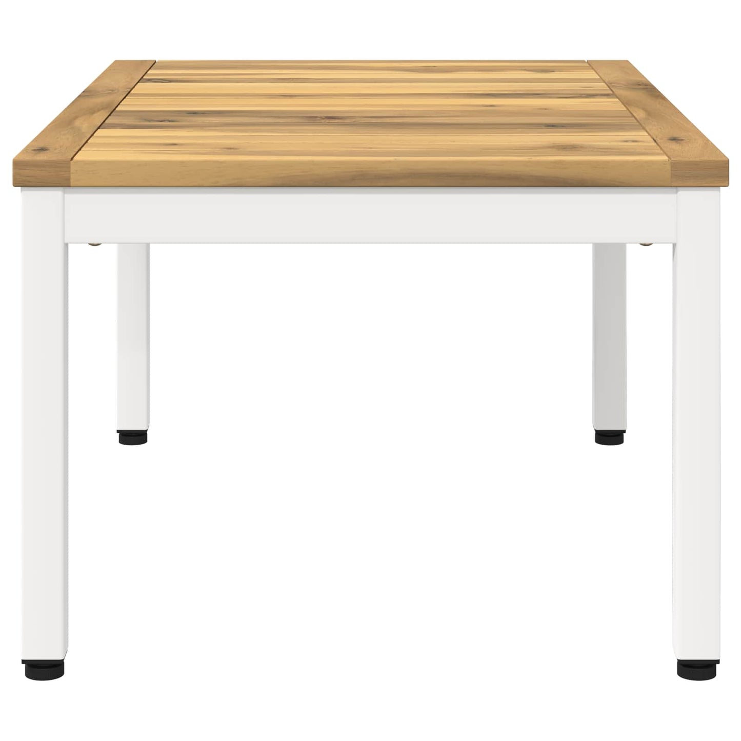 vidaXL Τραπεζάκι σαλονιού Λευκό 49 x 68,5 x 36 cm Στερεό Ξύλο Ακακίας
