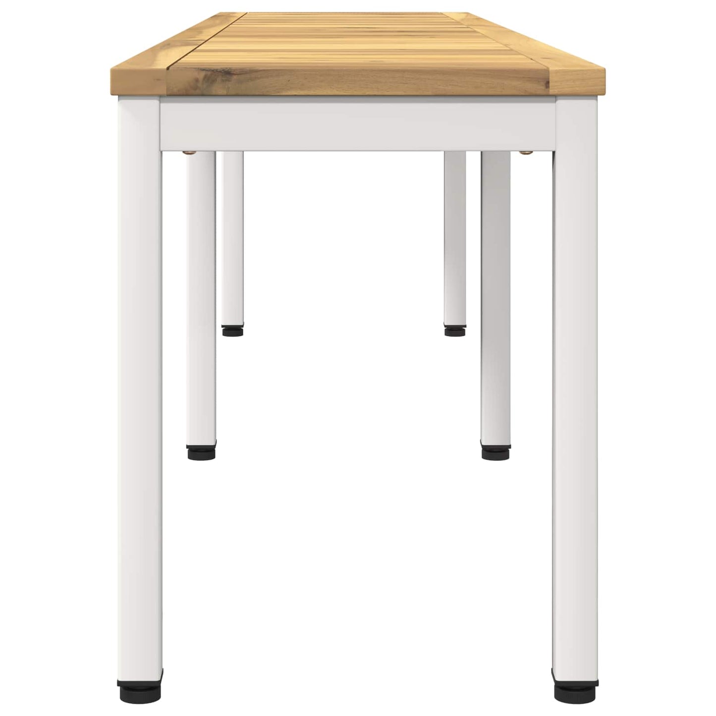 vidaXL Παγκάκι κήπου 161 x 35 x 45 εκ Στερεό Ξύλο Ακακίας Λευκό
