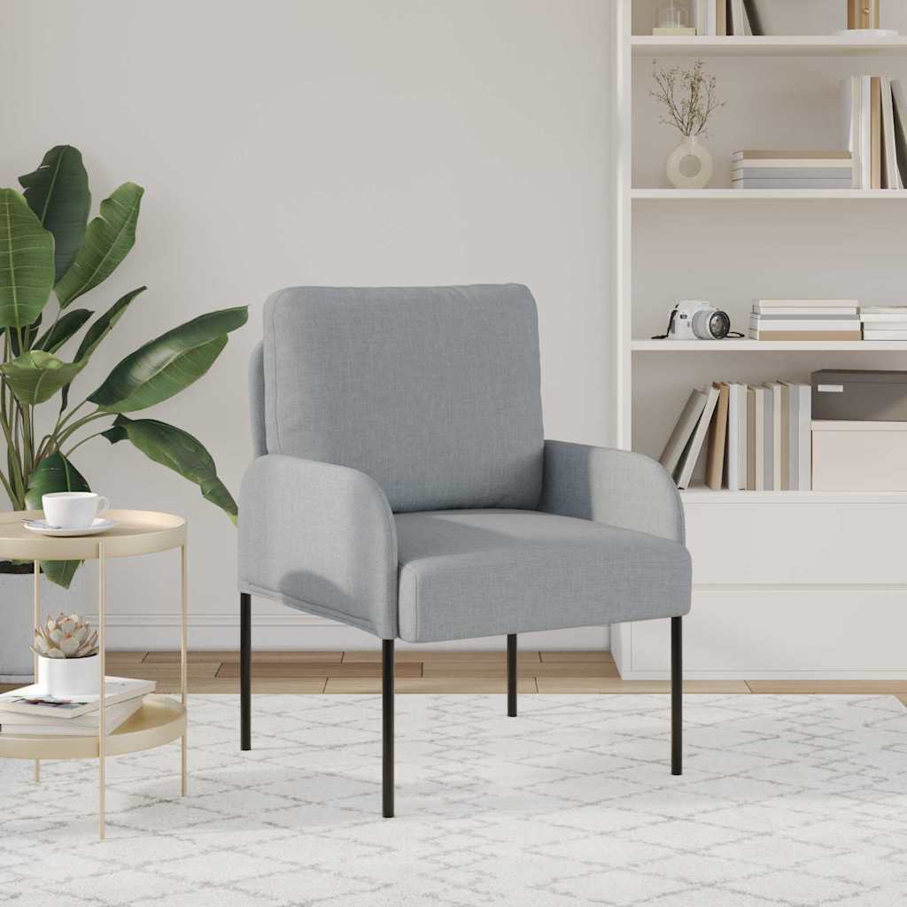 vidaXL Καναπέδες με μαξιλάρι 55cm Ανοιχτό γκρι Κόντρα πλακέ