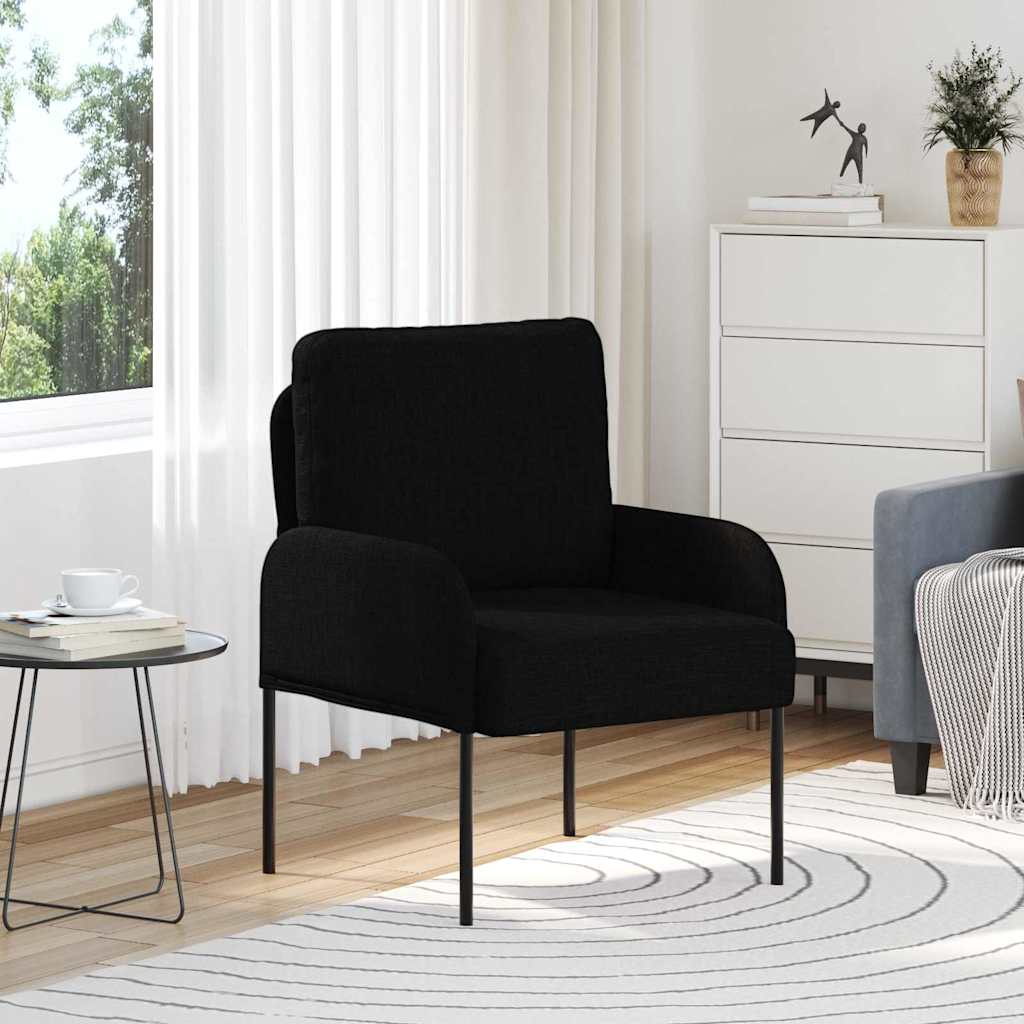 vidaXL Καναπέδες με μαξιλάρι 55cm Μαύρο Κόντρα πλακέ