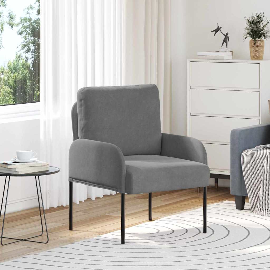 vidaXL Καναπέδες με μαξιλάρι 55cm Σκούρο Γκρι Κόντρα πλακέ