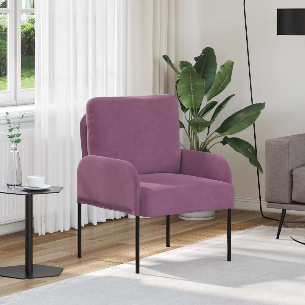 vidaXL Καναπέδες με μαξιλάρι 55cm Μοβ Κόντρα πλακέ