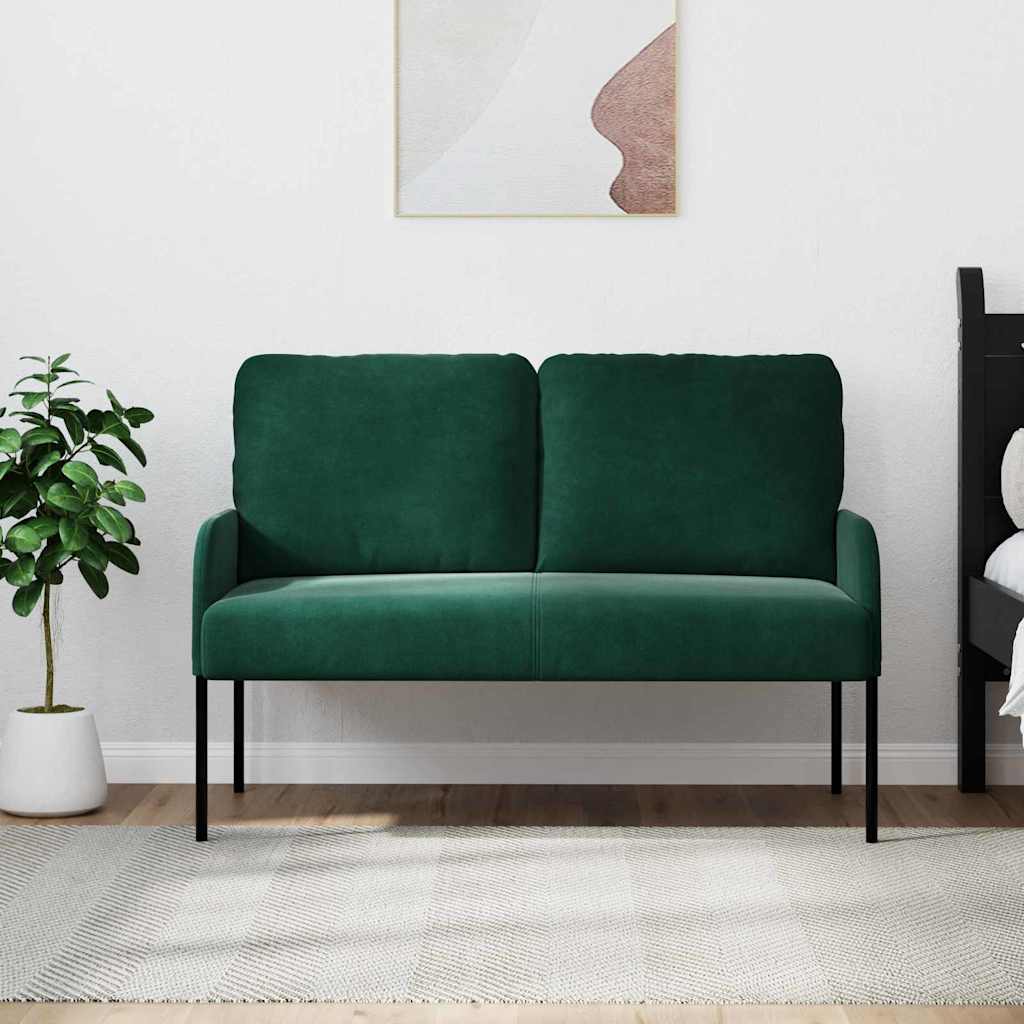 vidaXL Καναπέδες με μαξιλάρι 110cm Σκούρο Πράσινο Κόντρα πλακέ