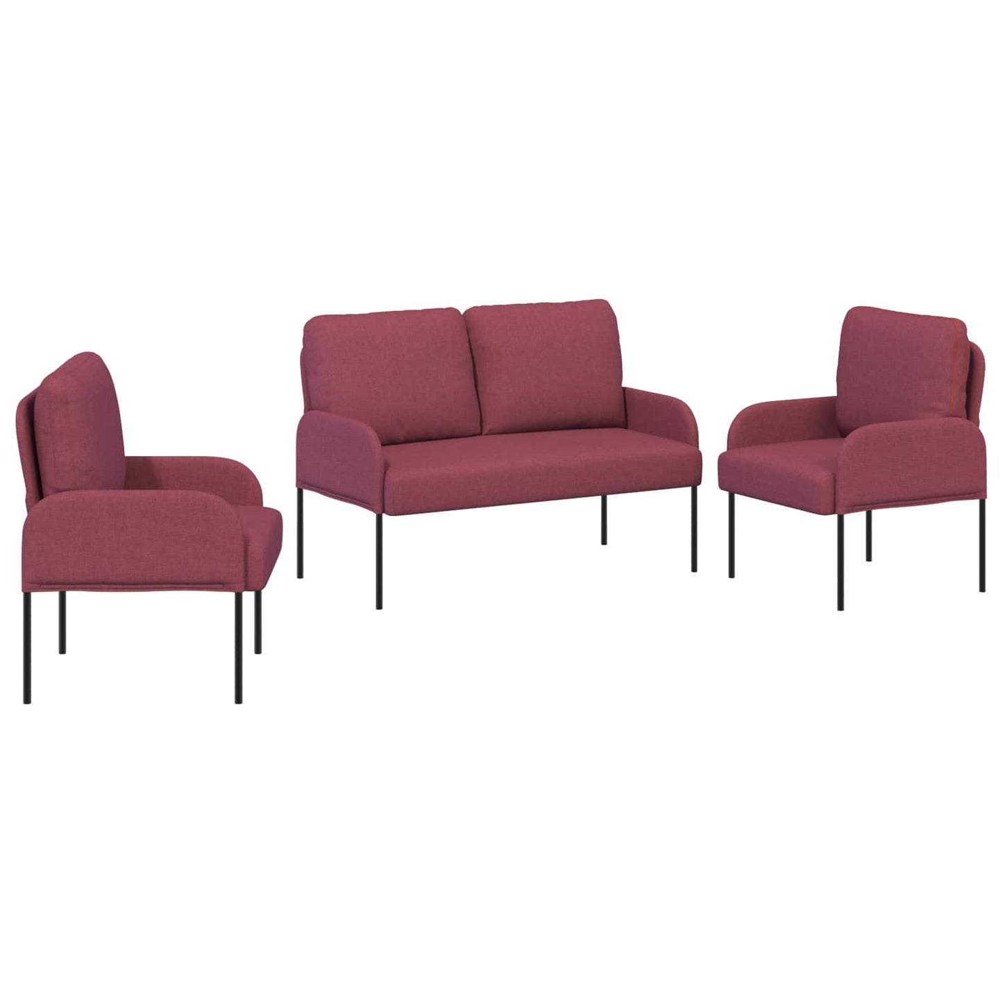 vidaXL Σετ Καναπέ 3 pcs Κόκκινο 115 x 56 x 80 εκ Κόντρα πλακέ