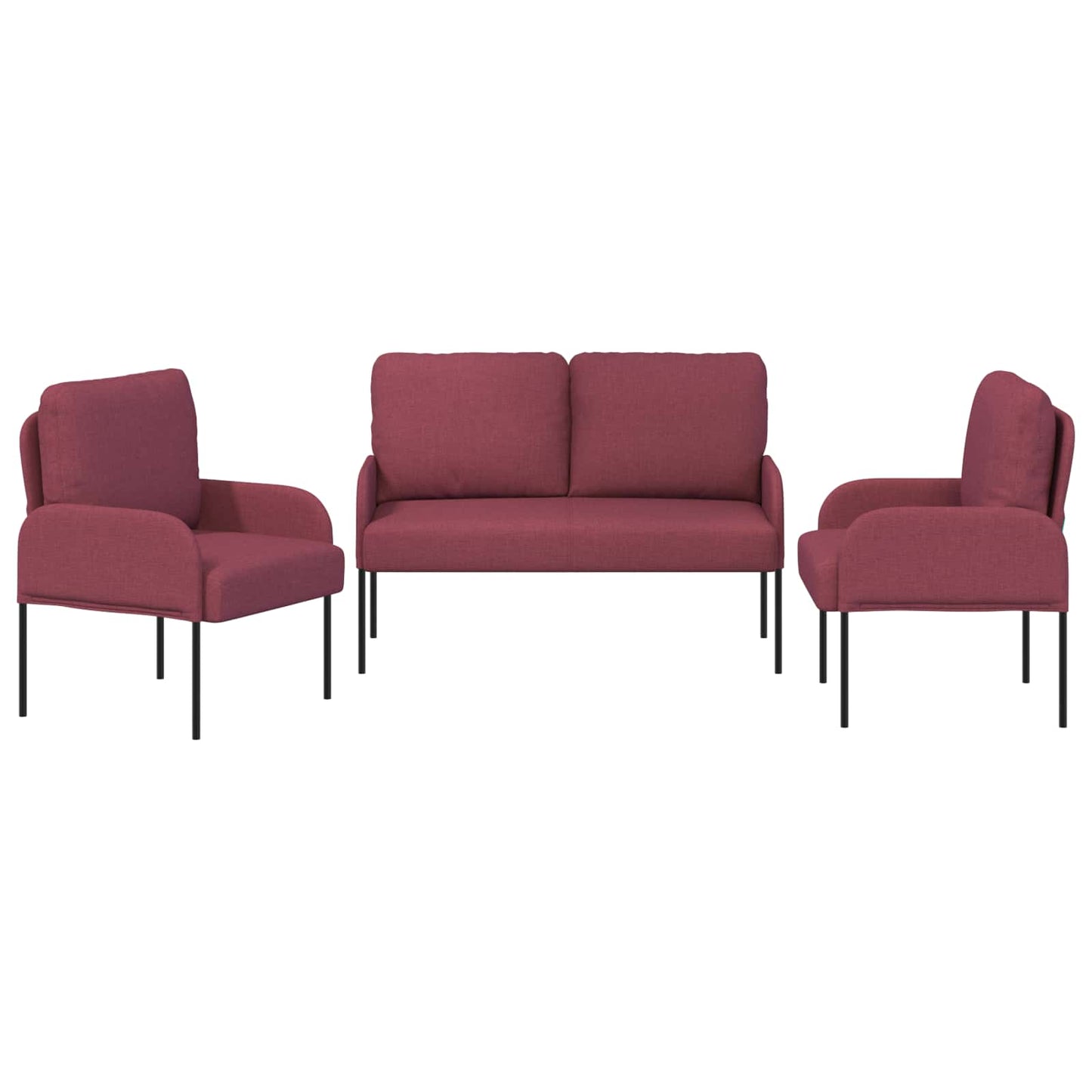 vidaXL Σετ Καναπέ 3 pcs Κόκκινο 115 x 56 x 80 εκ Κόντρα πλακέ