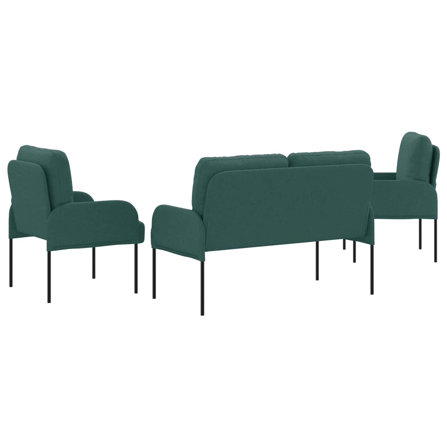 vidaXL Σετ Καναπέ 3 pcs Σκούρο Πράσινο 115 x 56 x 80 εκ Κόντρα πλακέ