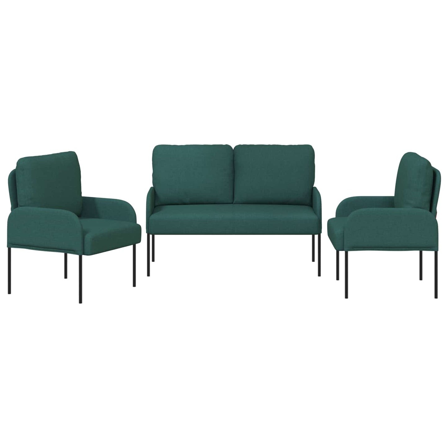 vidaXL Σετ Καναπέ 3 pcs Σκούρο Πράσινο 115 x 56 x 80 εκ Κόντρα πλακέ