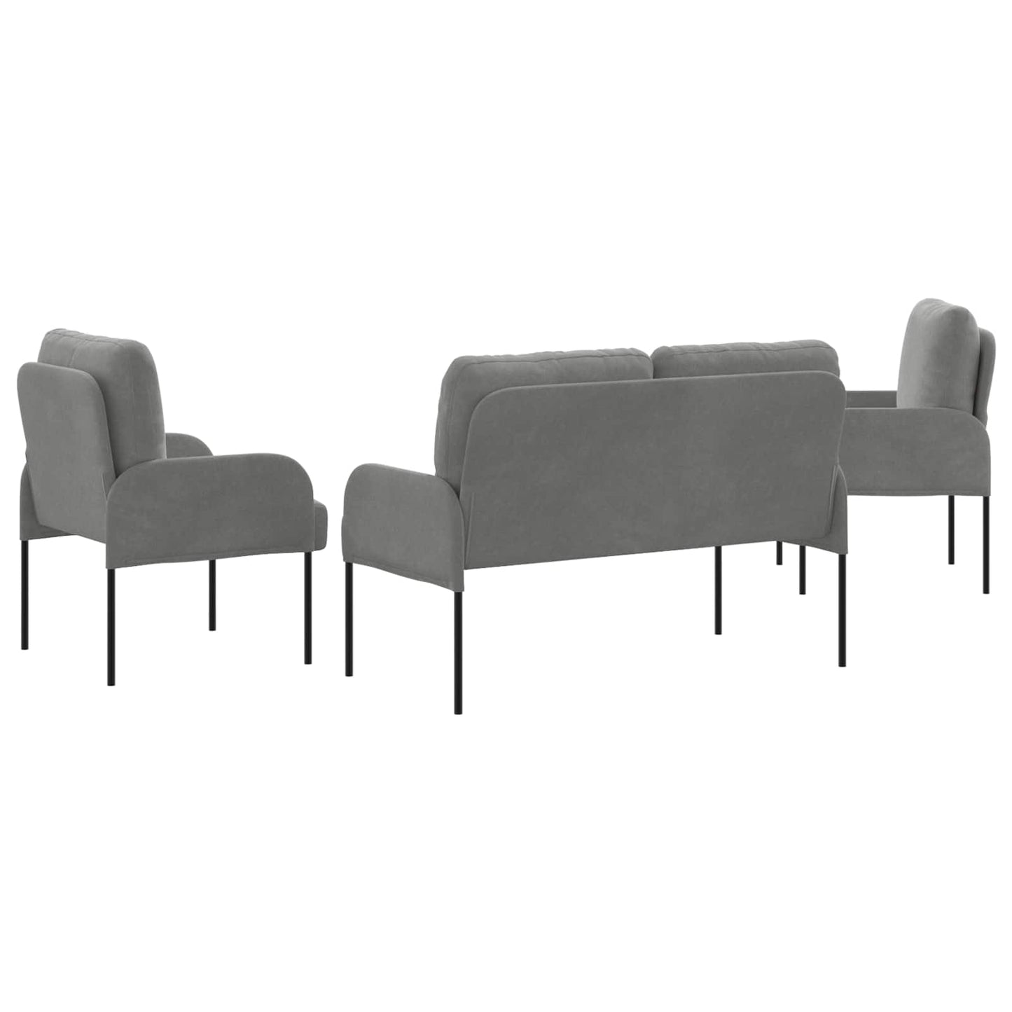 vidaXL Σετ Καναπέ 3 pcs Σκούρο Γκρι 115 x 56 x 80 εκ Κόντρα πλακέ