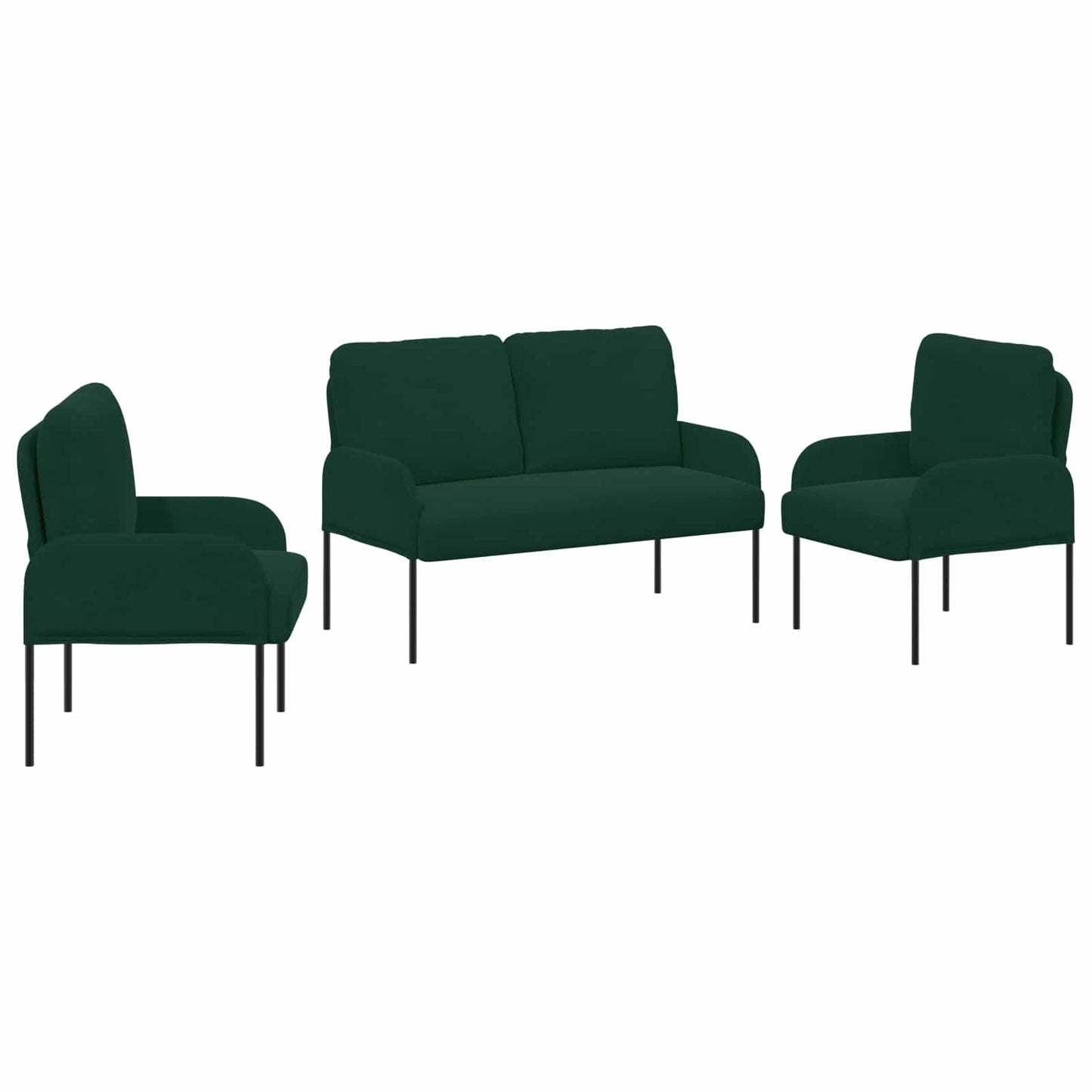 vidaXL Σετ Καναπέ 3 pcs Σκούρο Πράσινο 115 x 56 x 80 εκ Κόντρα πλακέ