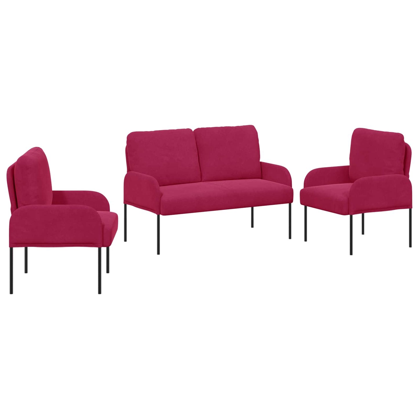 vidaXL Σετ Καναπέ 3 pcs Κόκκινο 115 x 56 x 80 εκ Κόντρα πλακέ