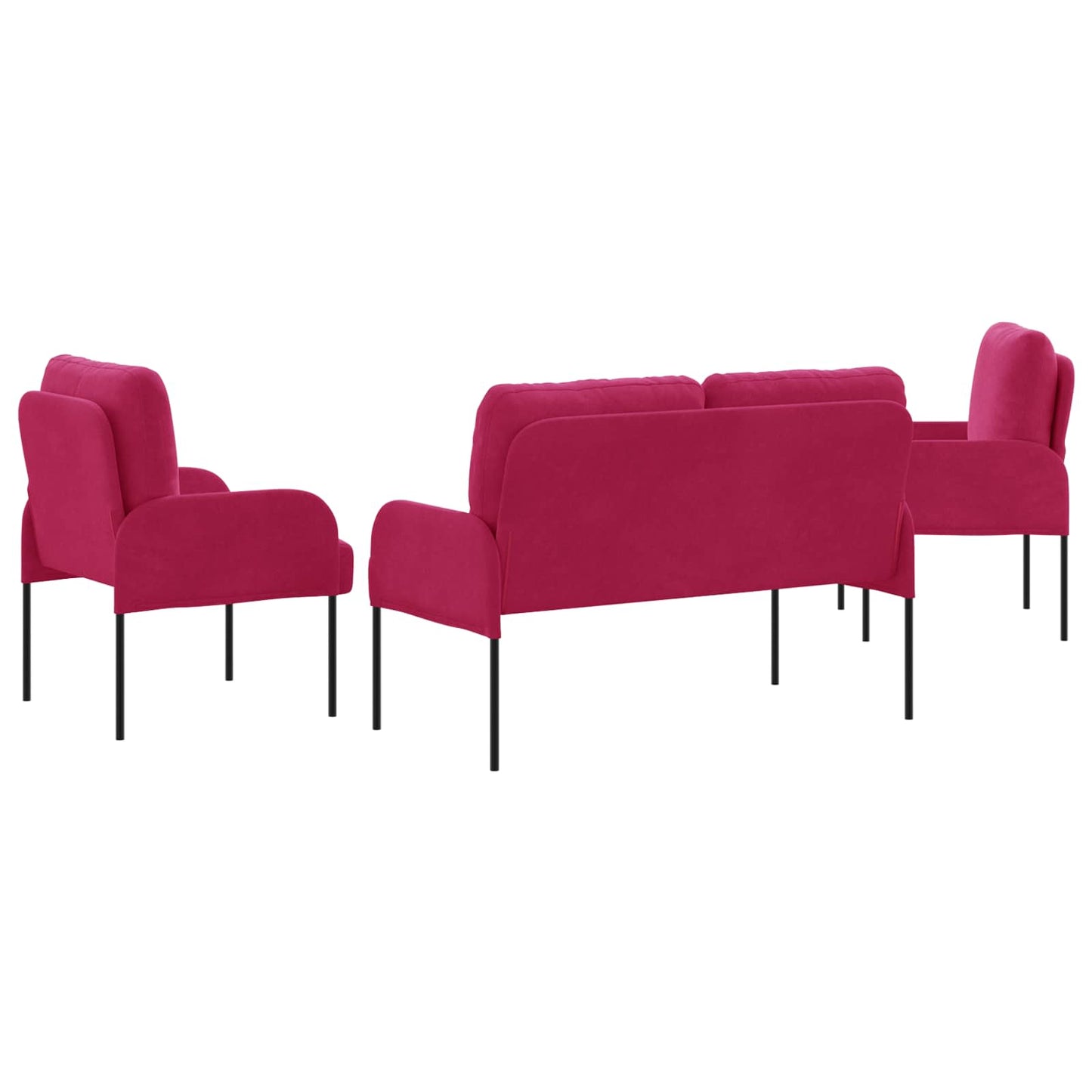 vidaXL Σετ Καναπέ 3 pcs Κόκκινο 115 x 56 x 80 εκ Κόντρα πλακέ