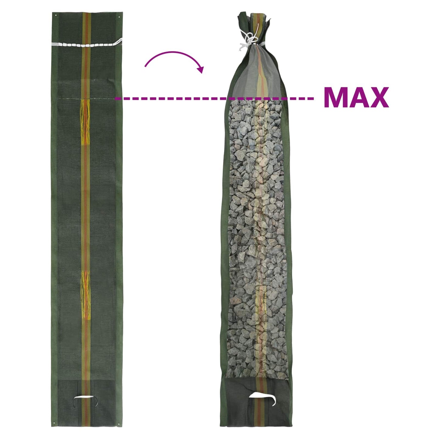 vidaXL Σακιά με άμμο 25 pcs Πράσινο 120 x 27 εκ HDPE