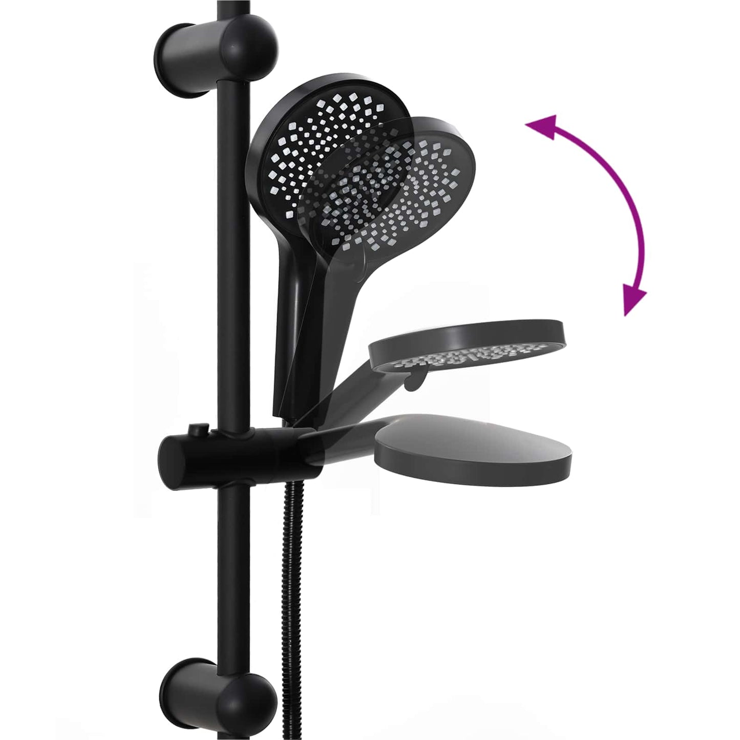 vidaXL Σύστημα Ντους Μαύρο 45 x 20 x 96 εκ. Ορείχαλκος, Sus201 και ABS