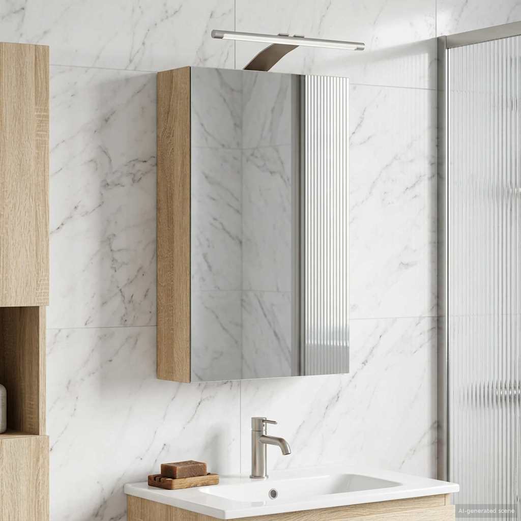 vidaXL Καθρέφτης Ντουλάπα Μπάνιου Δρύς Sonoma 30 x 10,5 x 50 εκ