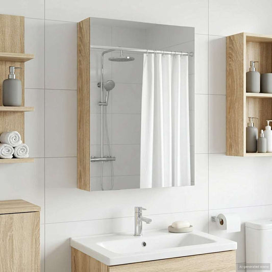 vidaXL Καθρέφτης Ντουλάπα Μπάνιου Δρύς Sonoma 40 x 10,5 x 60,5 εκ