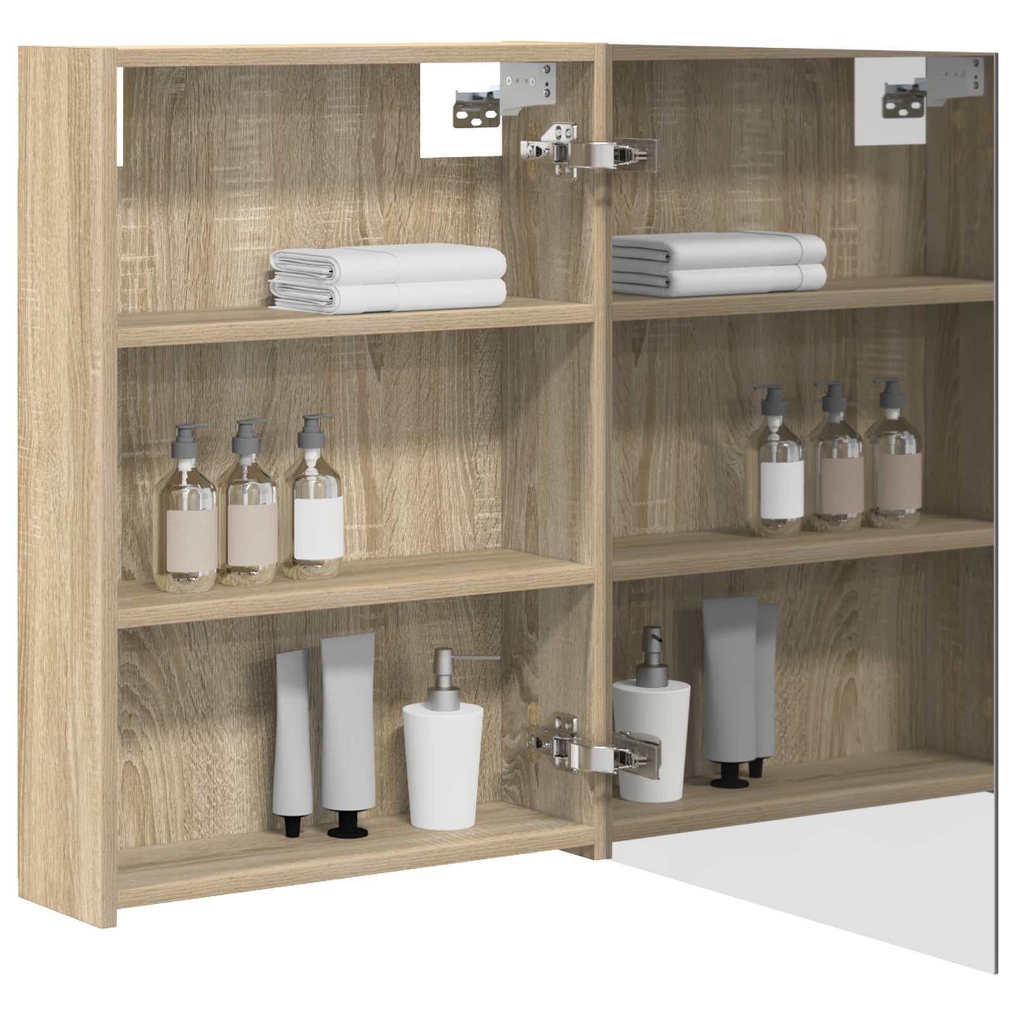 vidaXL Καθρέφτης Ντουλάπα Μπάνιου Δρύς Sonoma 50 x 14,5 x 70 εκ