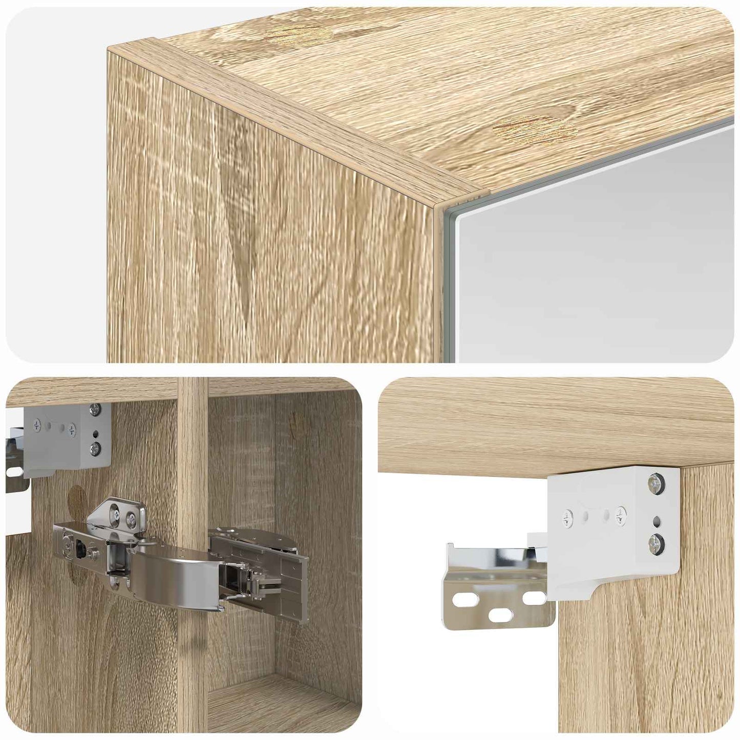 vidaXL Καθρέφτης Ντουλάπα Μπάνιου Δρύς Sonoma 60 x 14,5 x 70 εκ.