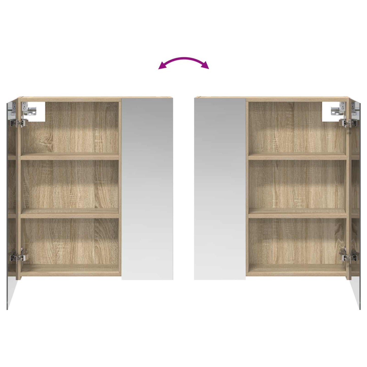vidaXL Καθρέφτης Ντουλάπα Μπάνιου Δρύς Sonoma 60 x 14,5 x 70 εκ.