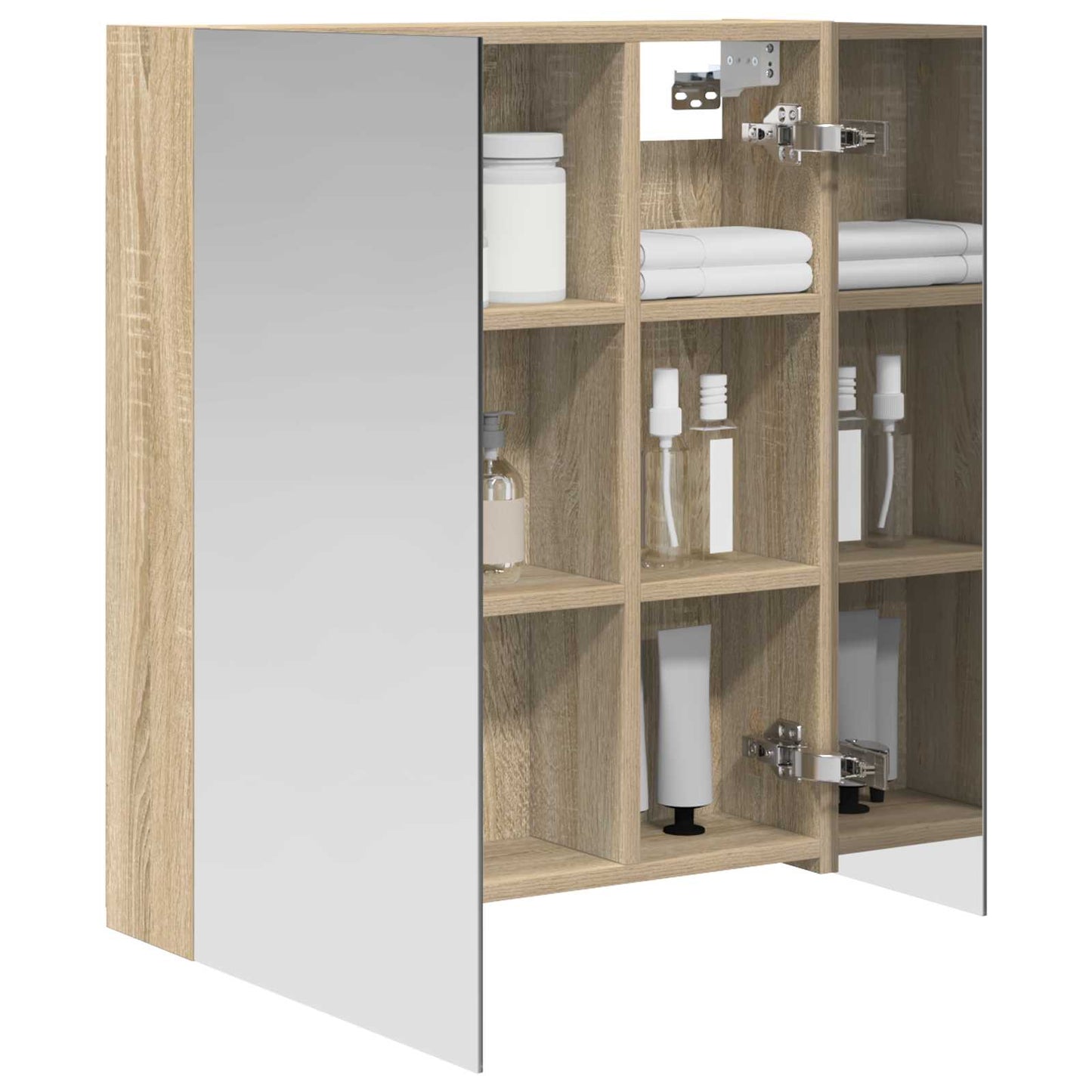 vidaXL Καθρέφτης Ντουλάπα Μπάνιου Δρύς Sonoma 60 x 14,5 x 70 εκ.