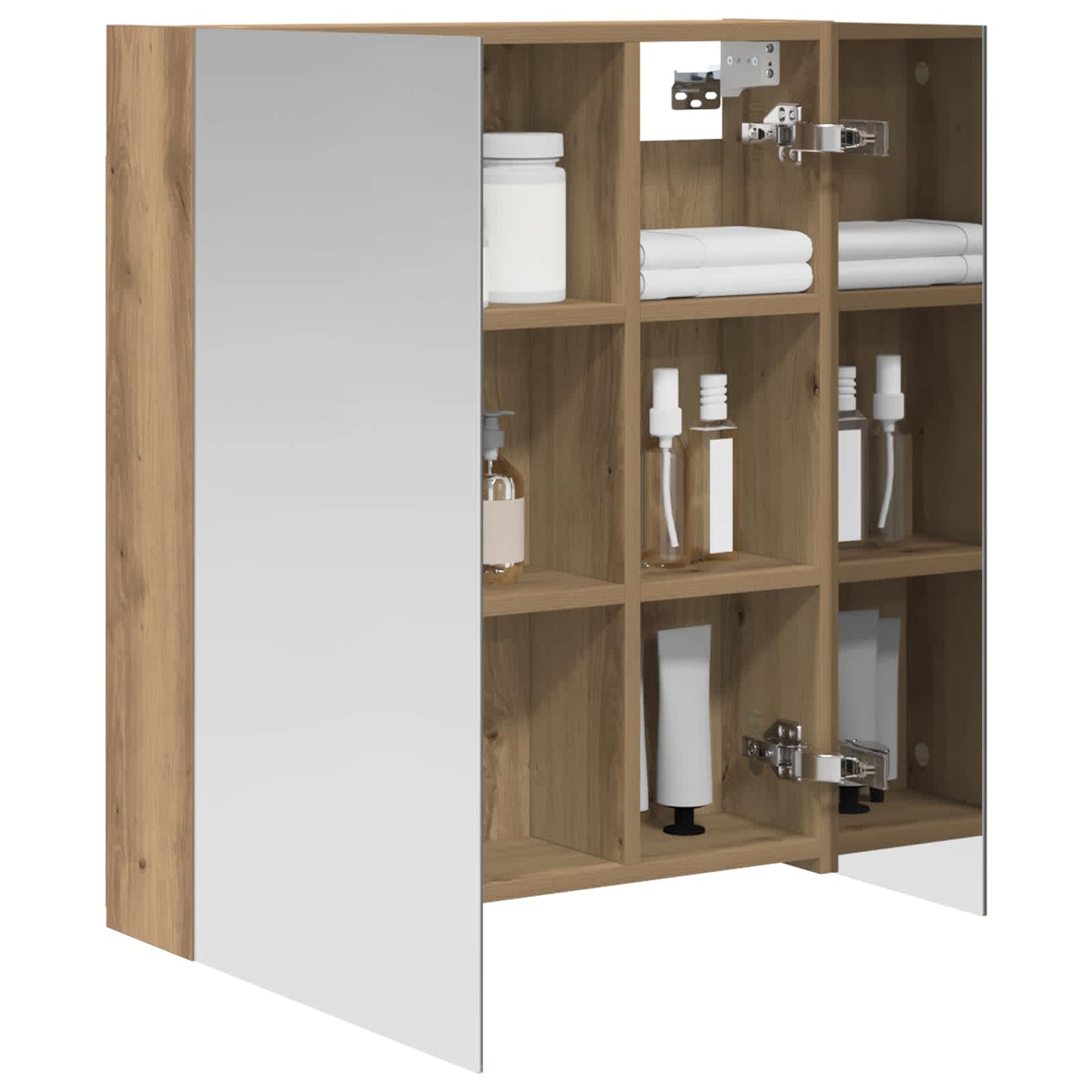 vidaXL Καθρέφτης Ντουλάπα Μπάνιου Artisan Δρυς 60 x 14,5 x 70 εκ.