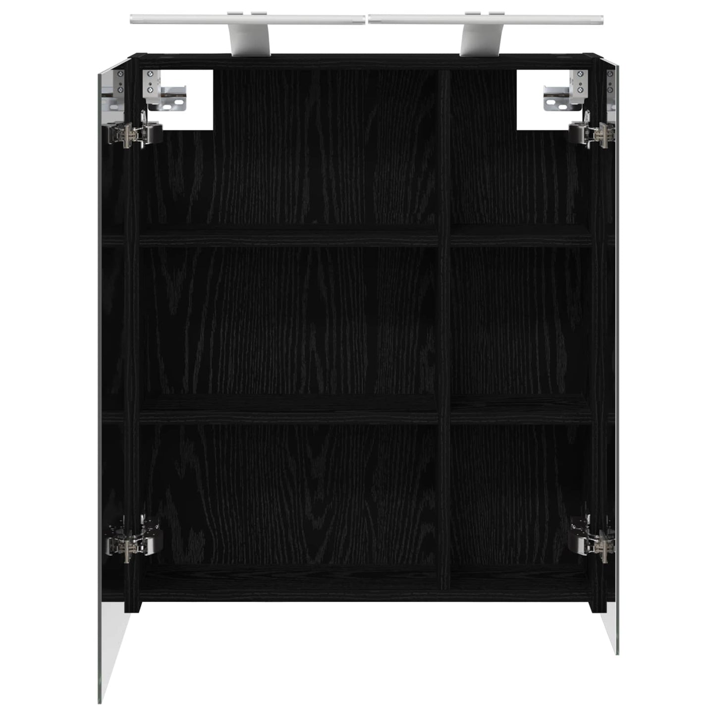 vidaXL Καθρέφτης Ντουλάπα Μπάνιου Μαύρη Οξυά 60 x 14,5 x 70 εκ.