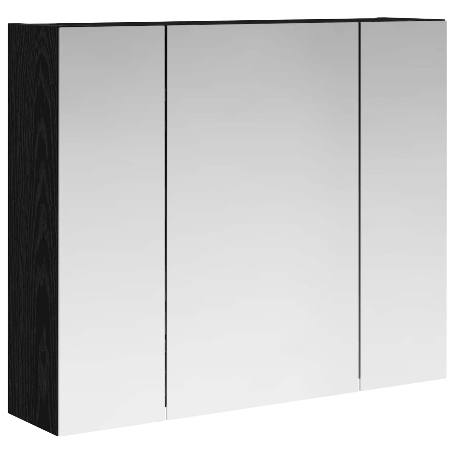 vidaXL Καθρέφτης Ντουλάπα Μπάνιου Μαύρη Οξυά 60 x 14,5 x 50 εκ