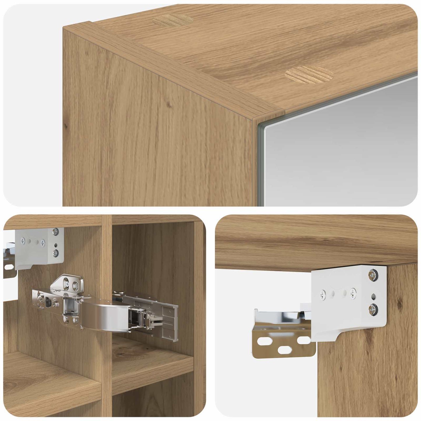 vidaXL Καθρέφτης Ντουλάπα Μπάνιου Artisan Δρυς 60 x 14,5 x 50 cm