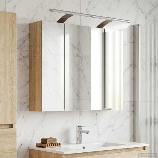 vidaXL Καθρέφτης Ντουλάπα Μπάνιου Δρύς Sonoma 60 x 14,5 x 50 εκ