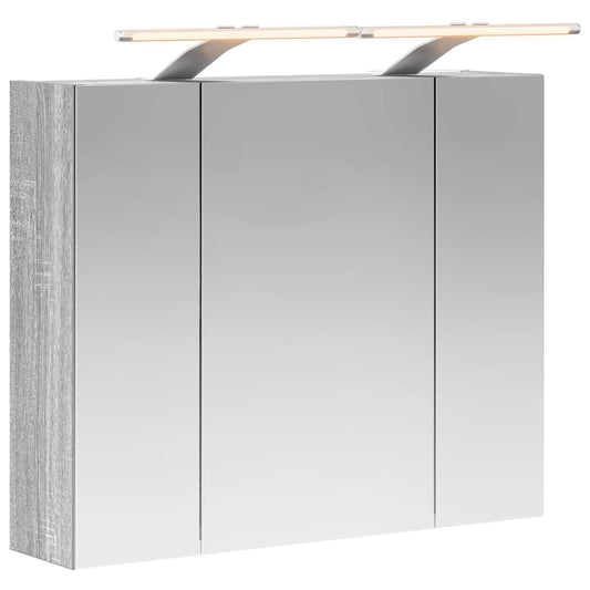 vidaXL Καθρέφτης Ντουλάπα Μπάνιου Γκρίζο Σονομα 60 x 14,5 x 50 εκ